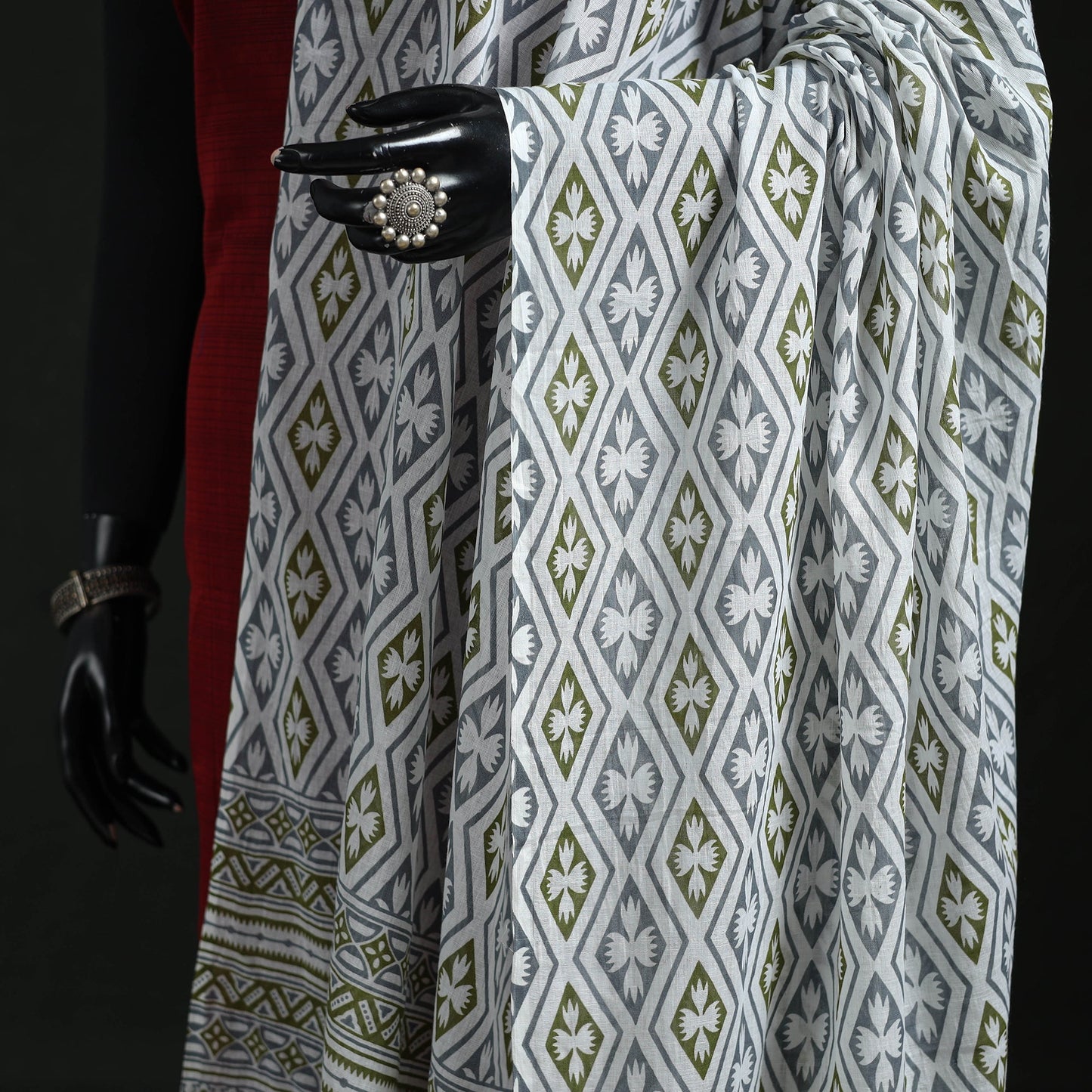Cotton jaipur printed dupatta 65 - handcrafted