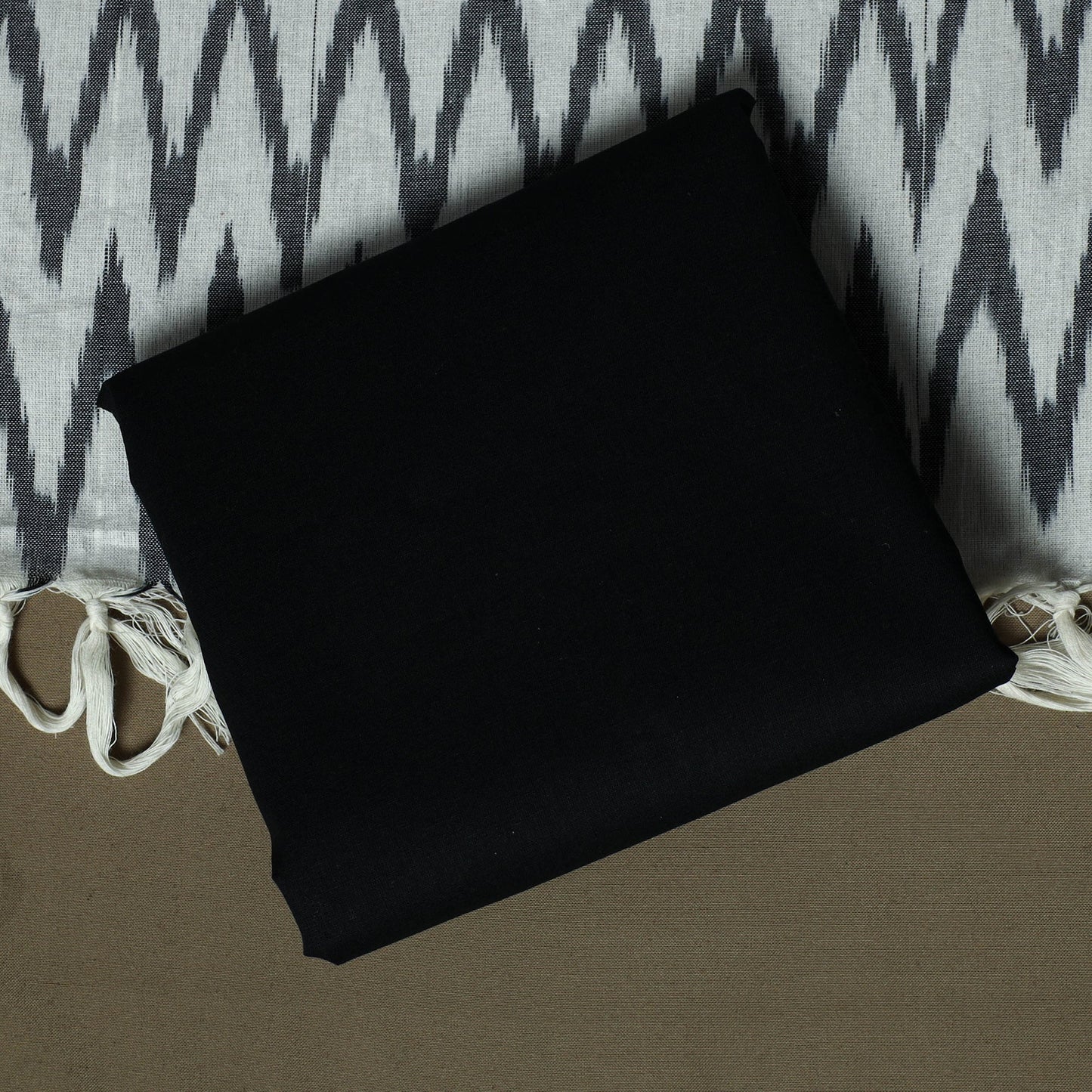 Handloom cotton pochampally ikat 3pc unstitched dress