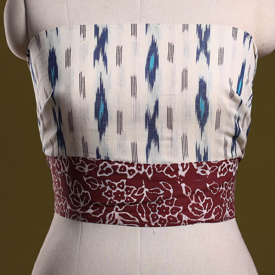Cotton pochampally ikat blouse piece 29 - handcrafted