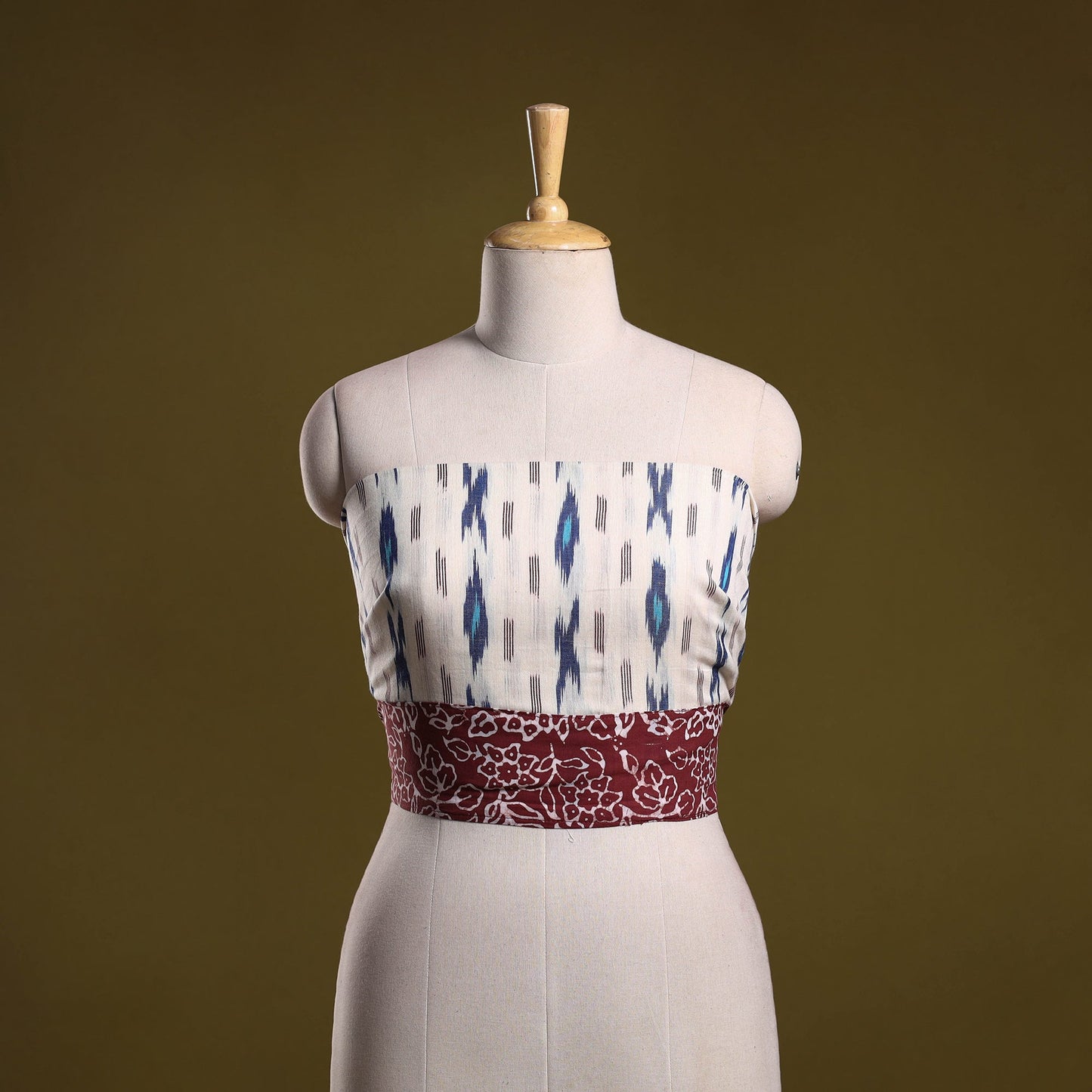 Cotton pochampally ikat blouse piece 29 - handcrafted
