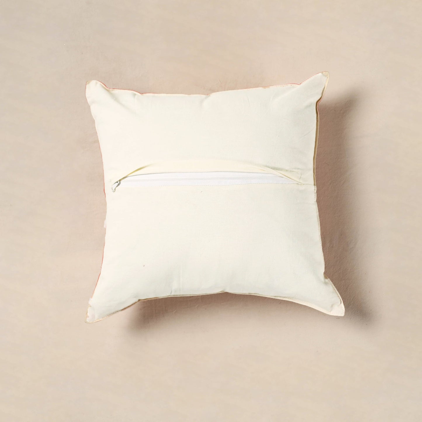White - cotton sanganeri floral cushion cover (16 x 16 in)