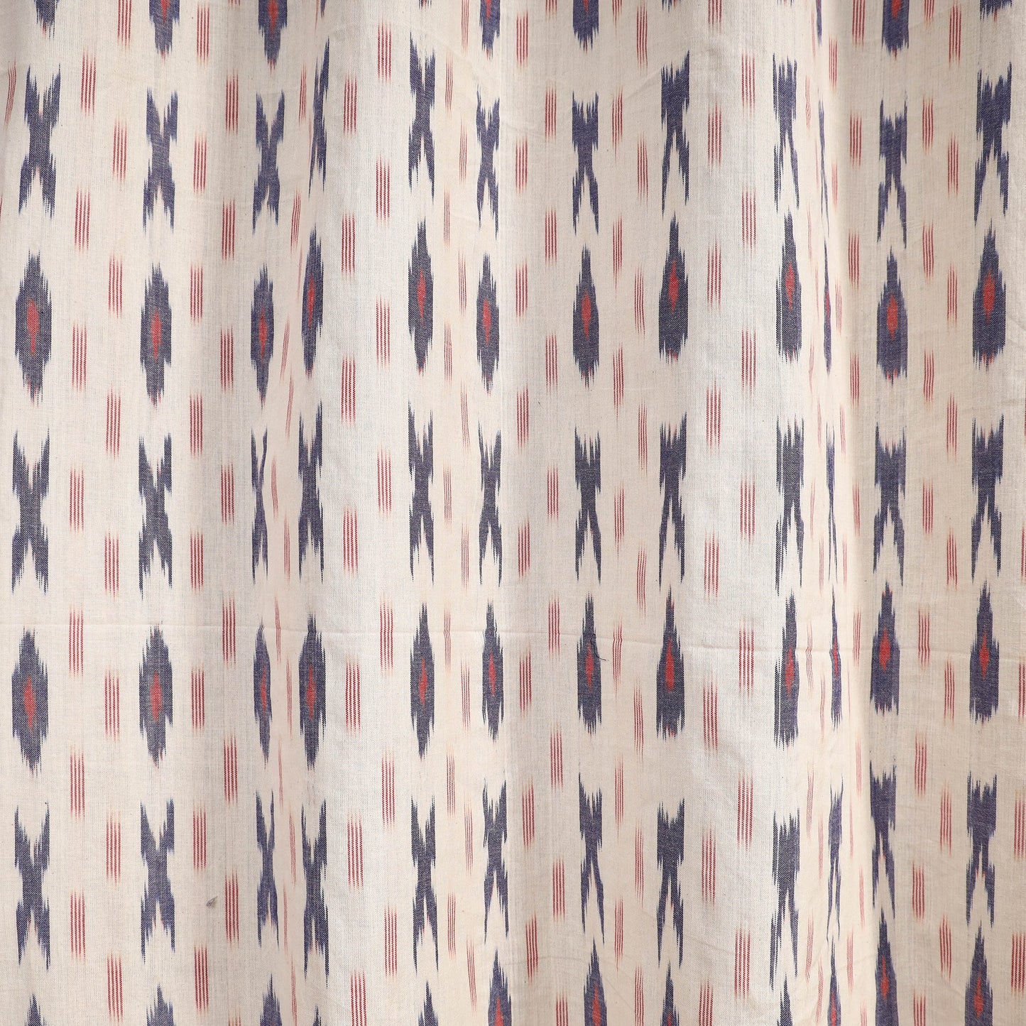 White - cotton window pochampally ikat curtain (5 x 3 feet)