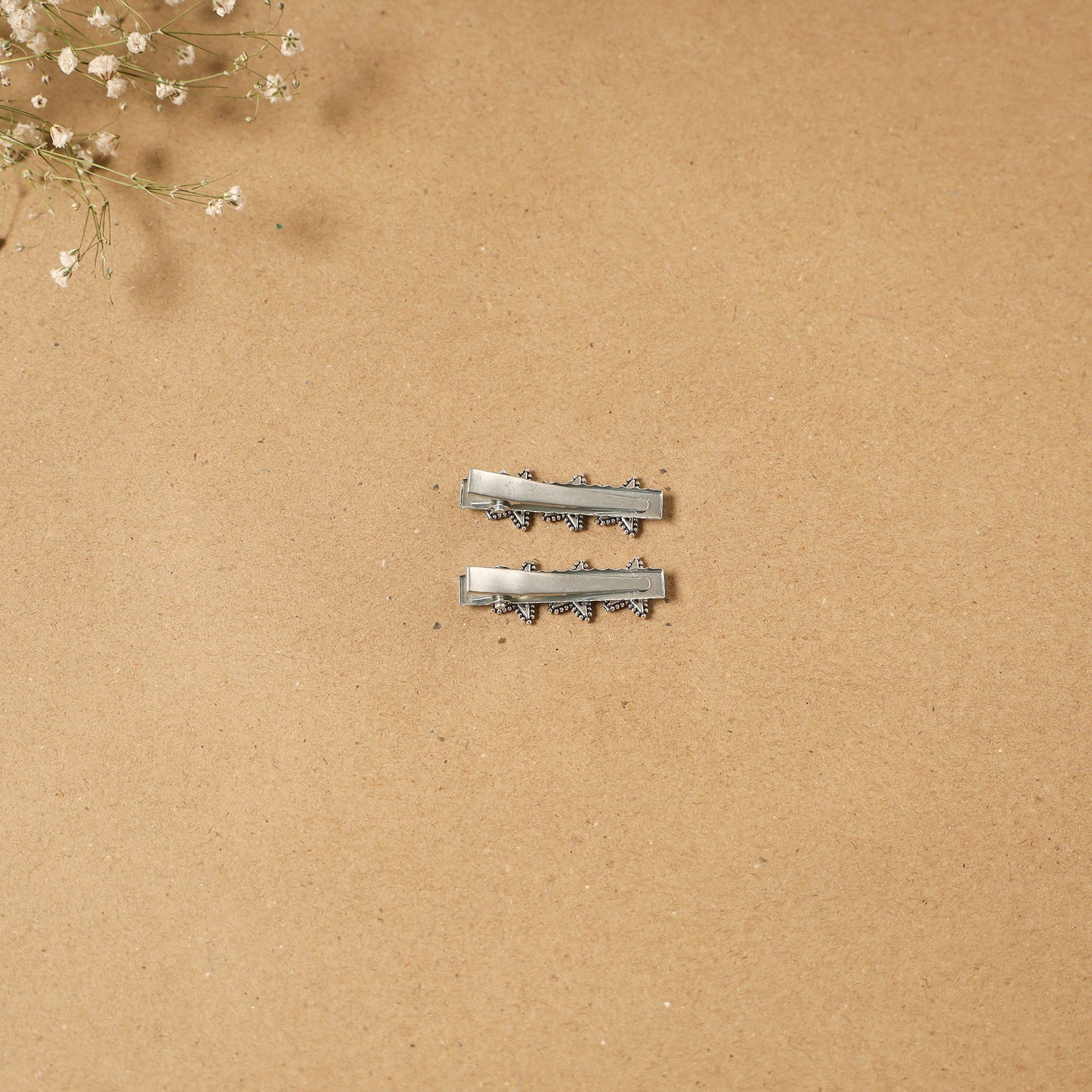 German silver hair clip (set of 2) 01 - handcrafted