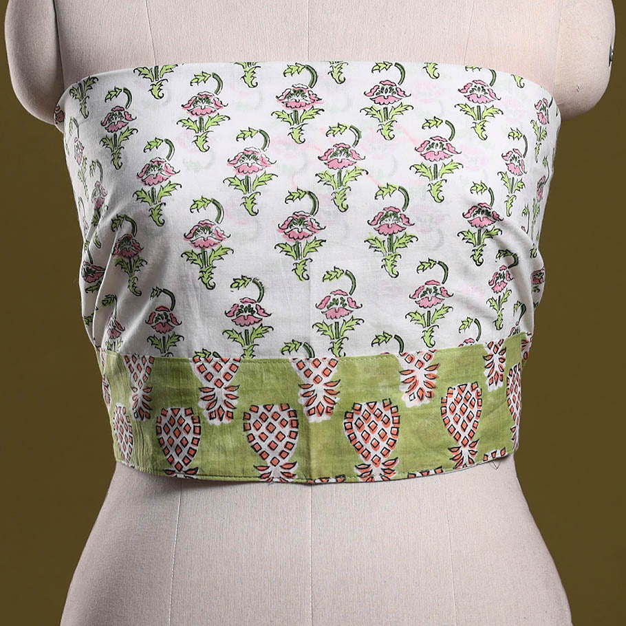 Hand block print cotton sanganeri blouse piece 74