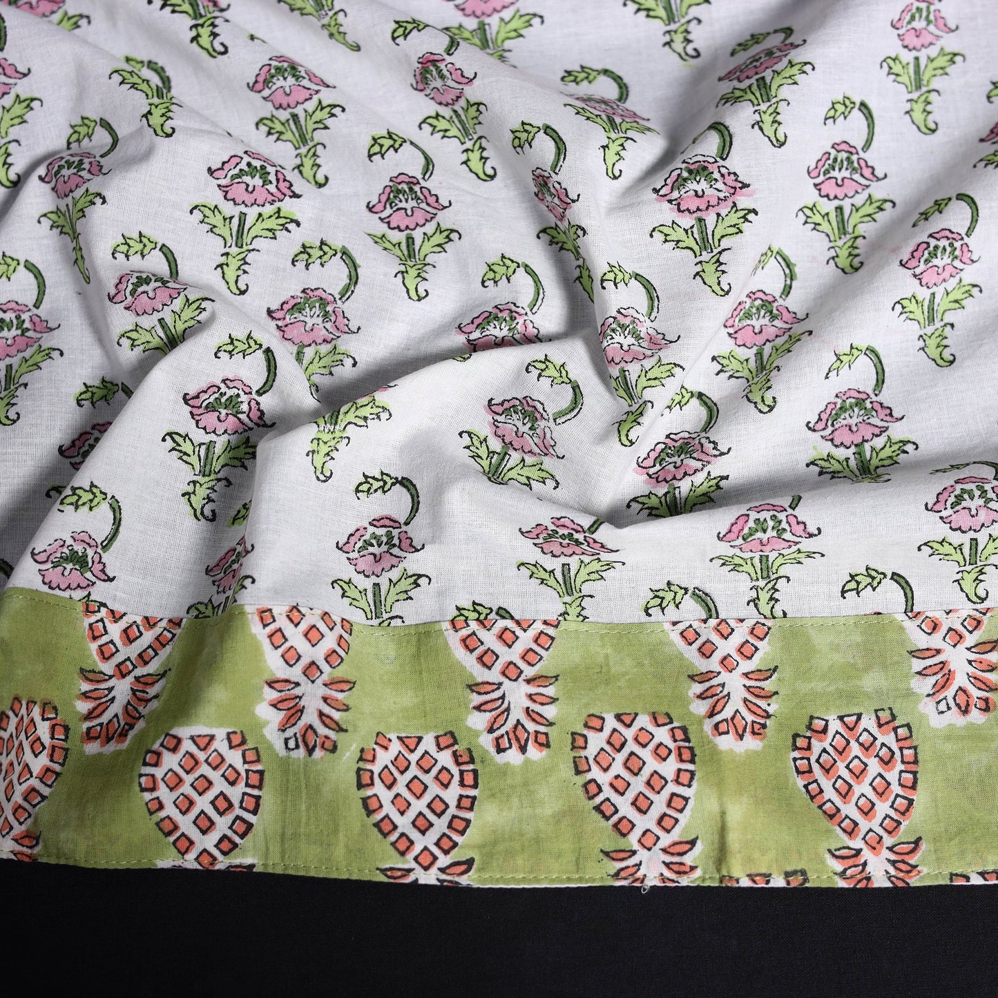 Hand block print cotton sanganeri blouse piece 74