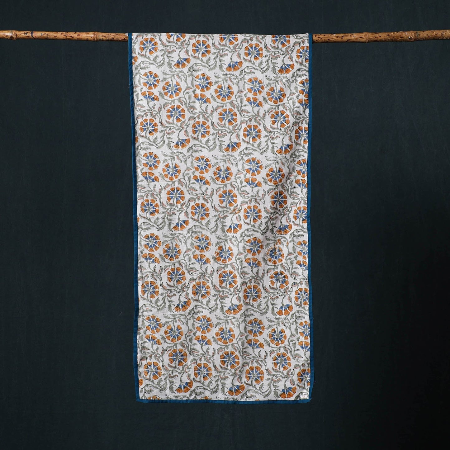 Hand block print cotton sanganeri stole 05 - handcrafted