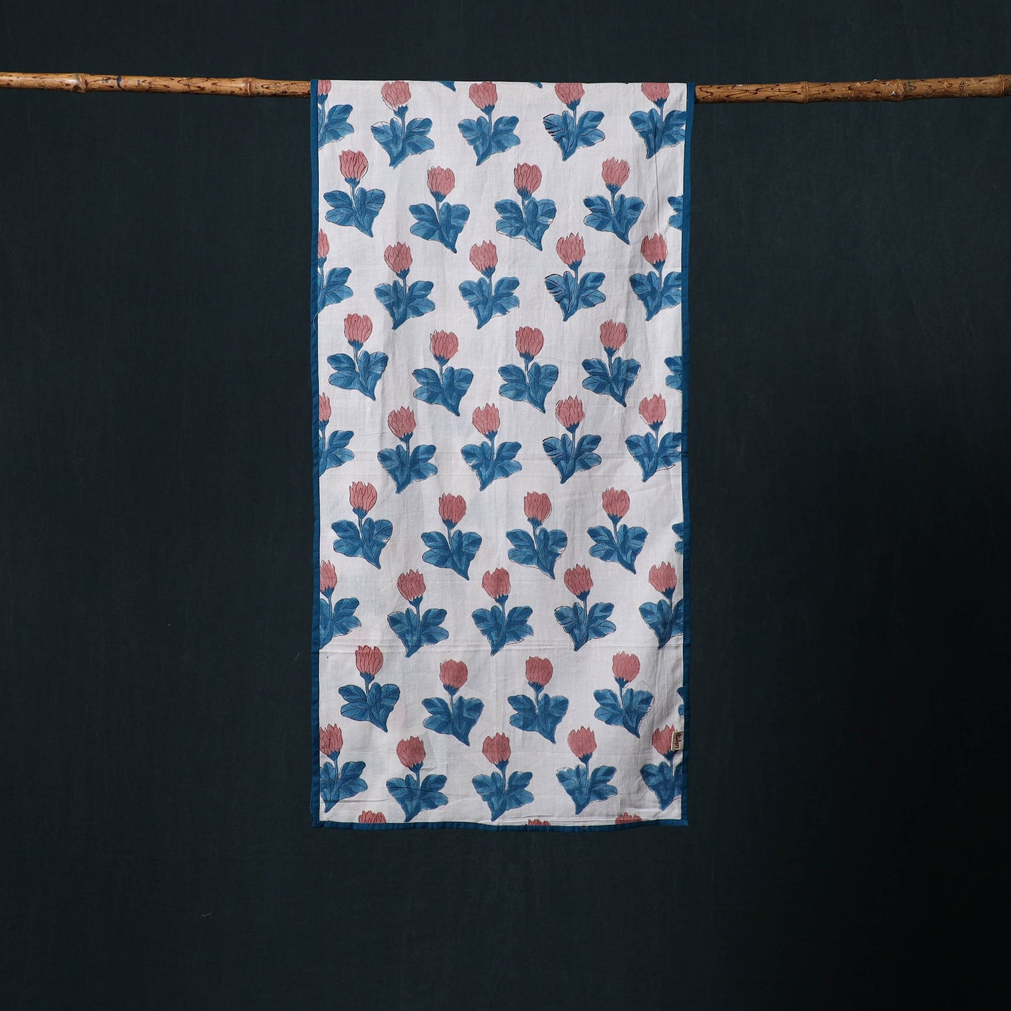 Hand block print cotton sanganeri stole 19 - handcrafted