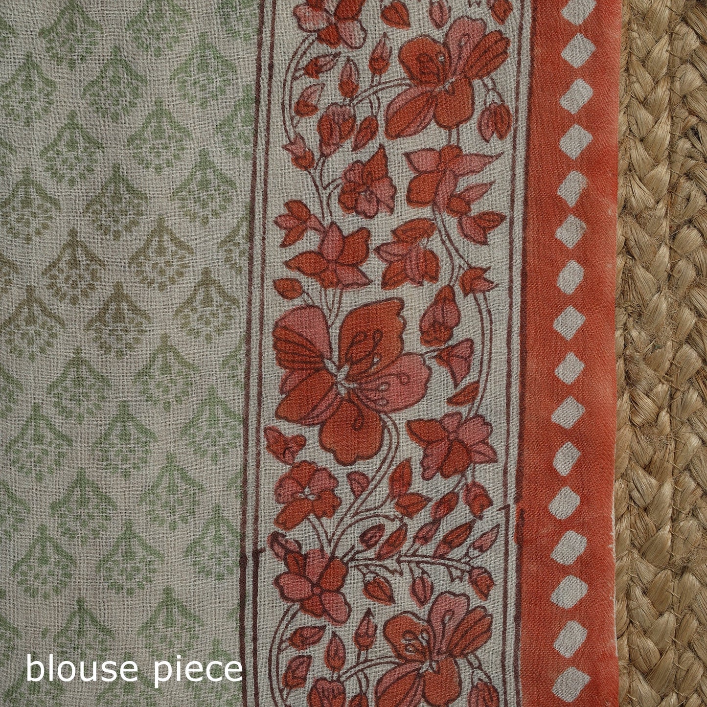 Hand merino wool sanganeri saree 05 - handcrafted