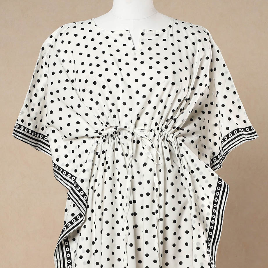 Buy Hand Block Printed Cotton Kaftan with Tie-Up Waist l iTokri.com