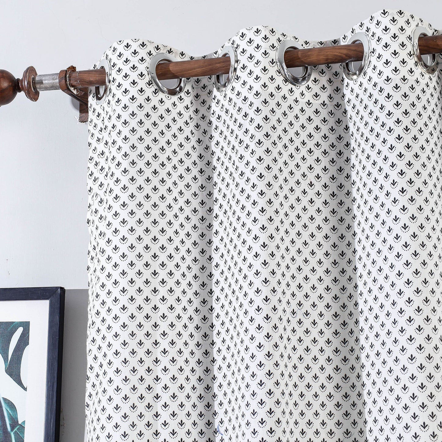 block printed door curtain