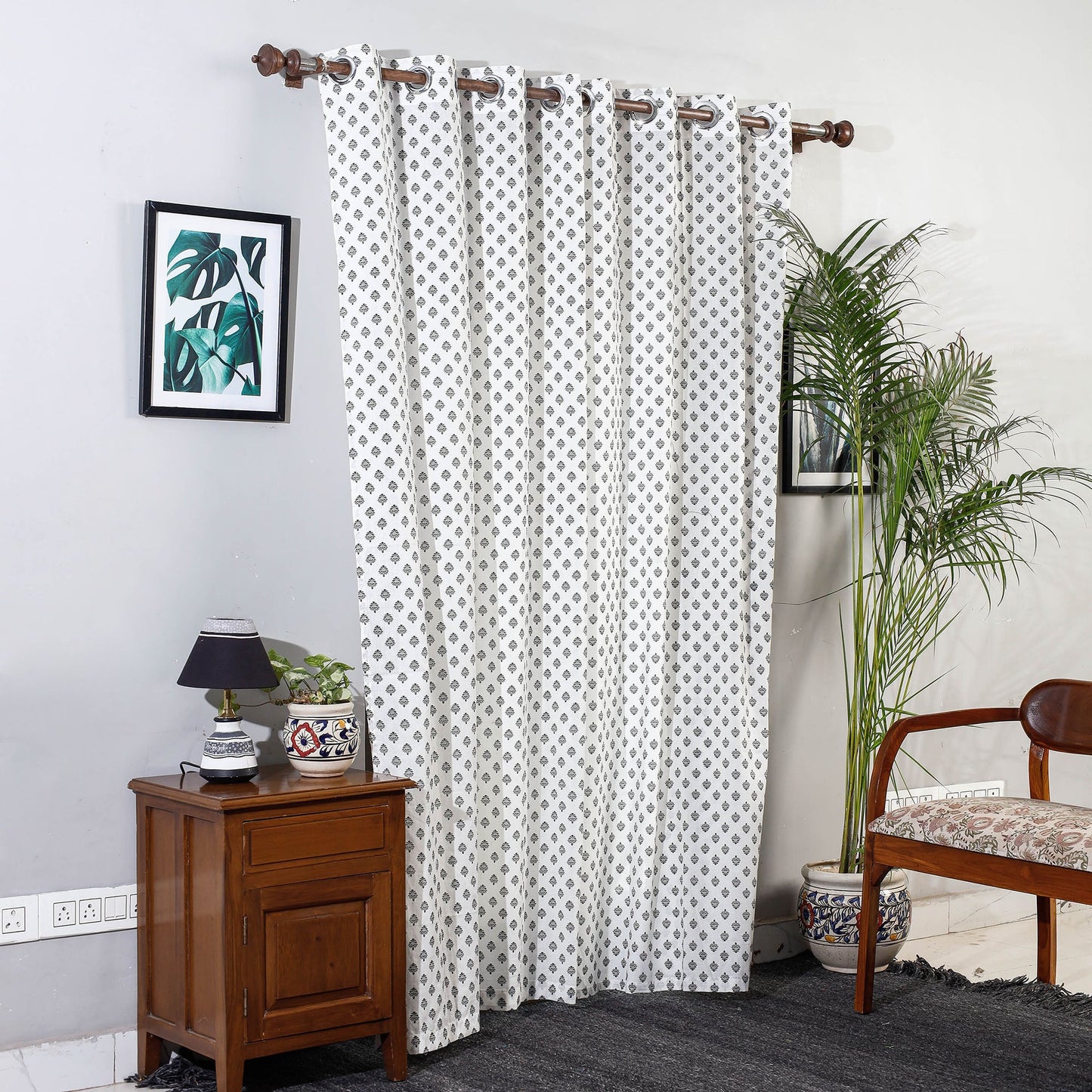 Hand Block Printed Cotton Door Curtain