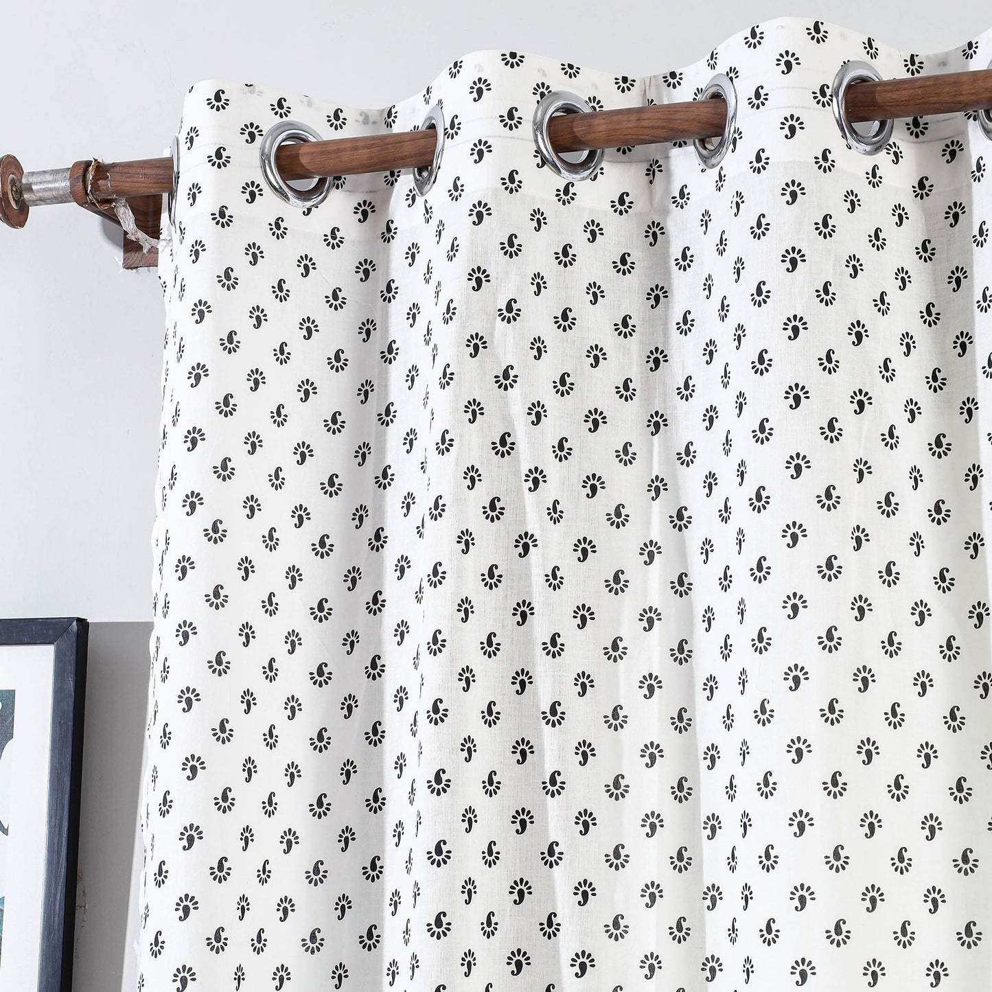 block printed window curtain