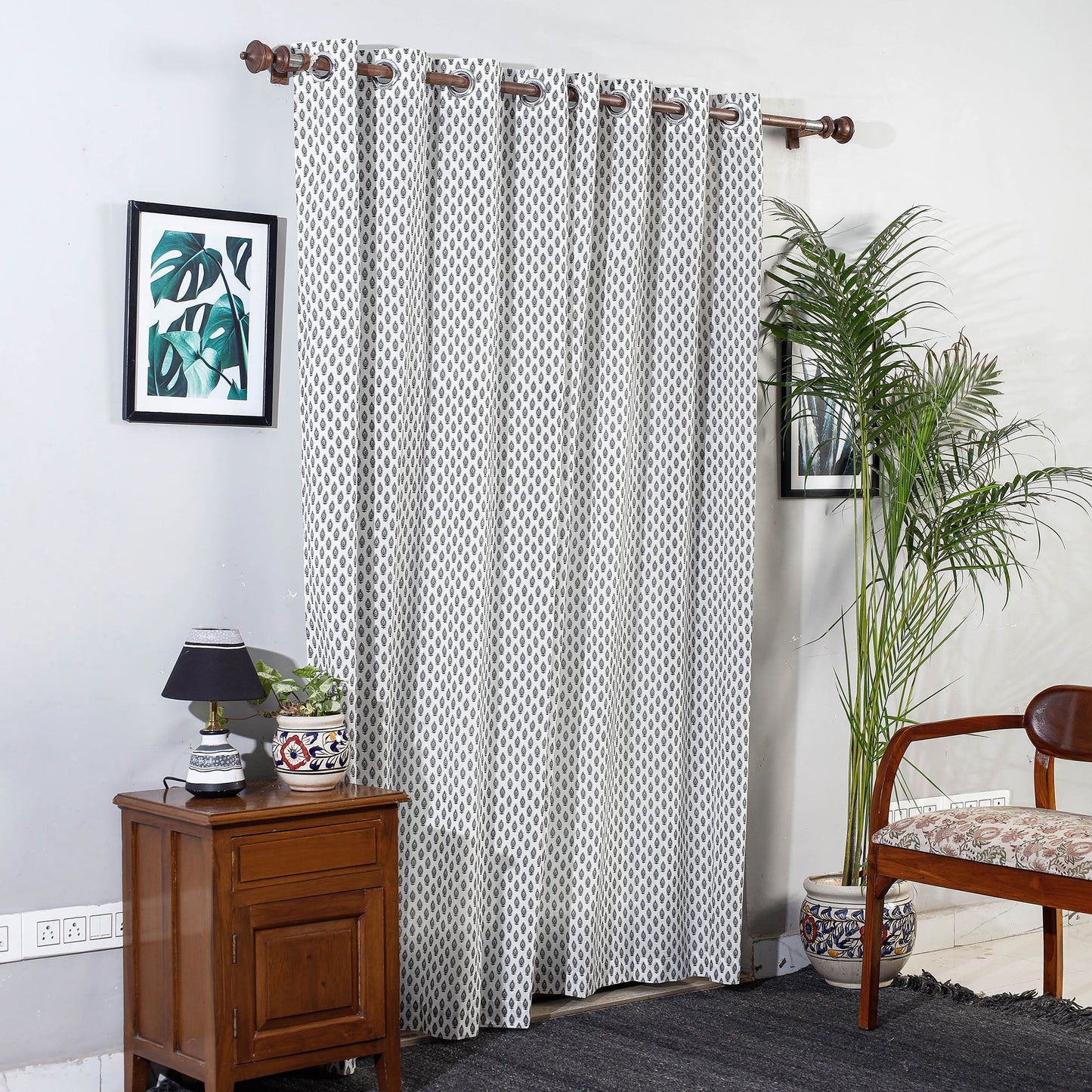 block printed door curtain