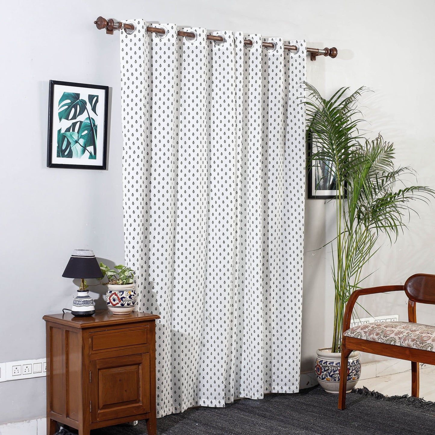 block printed door curtain
