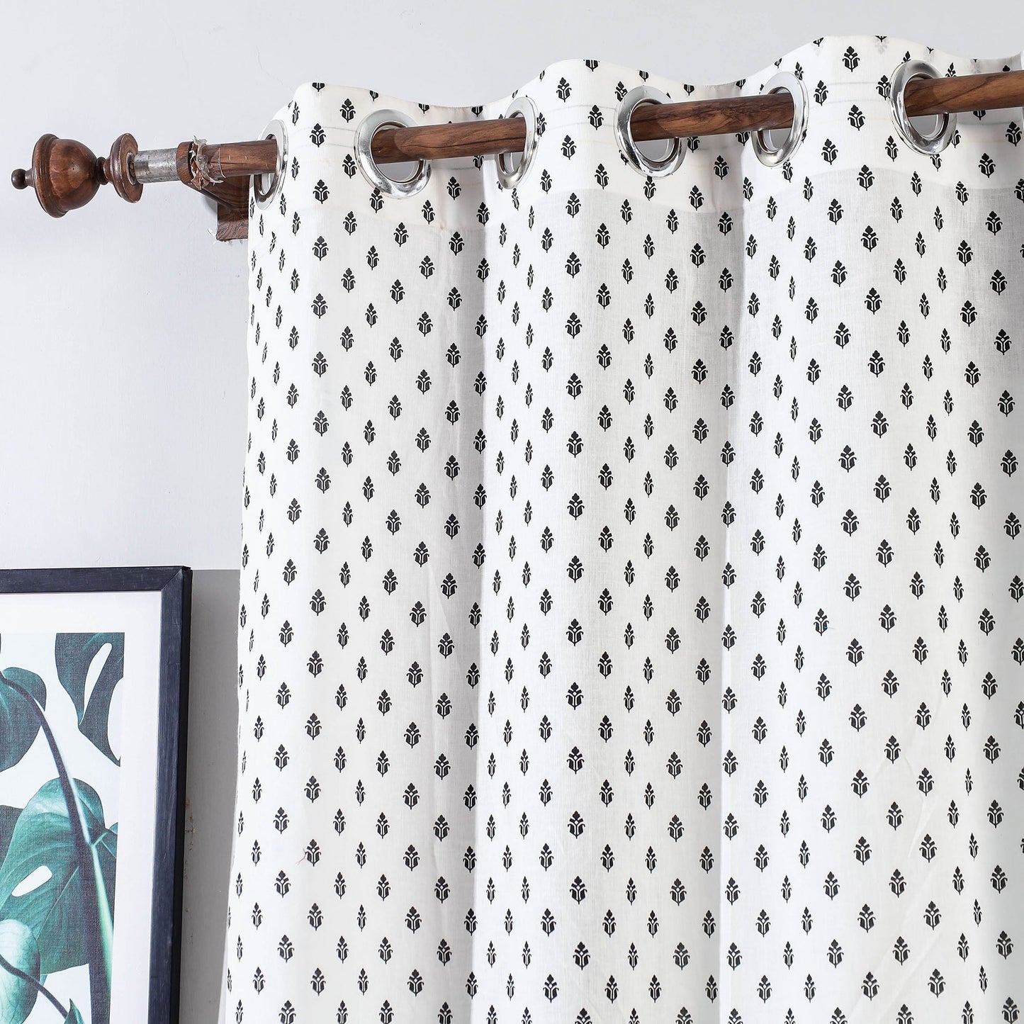 block printed door curtain