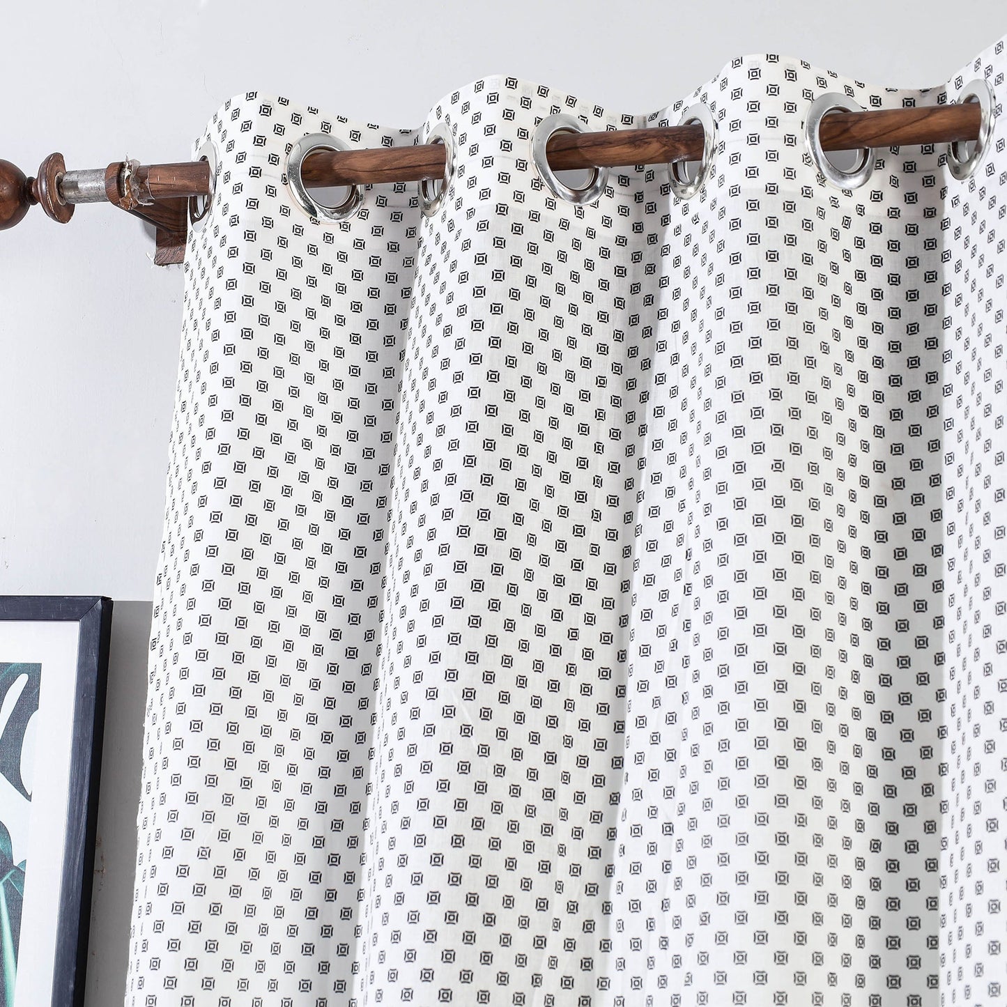 block printed door curtain