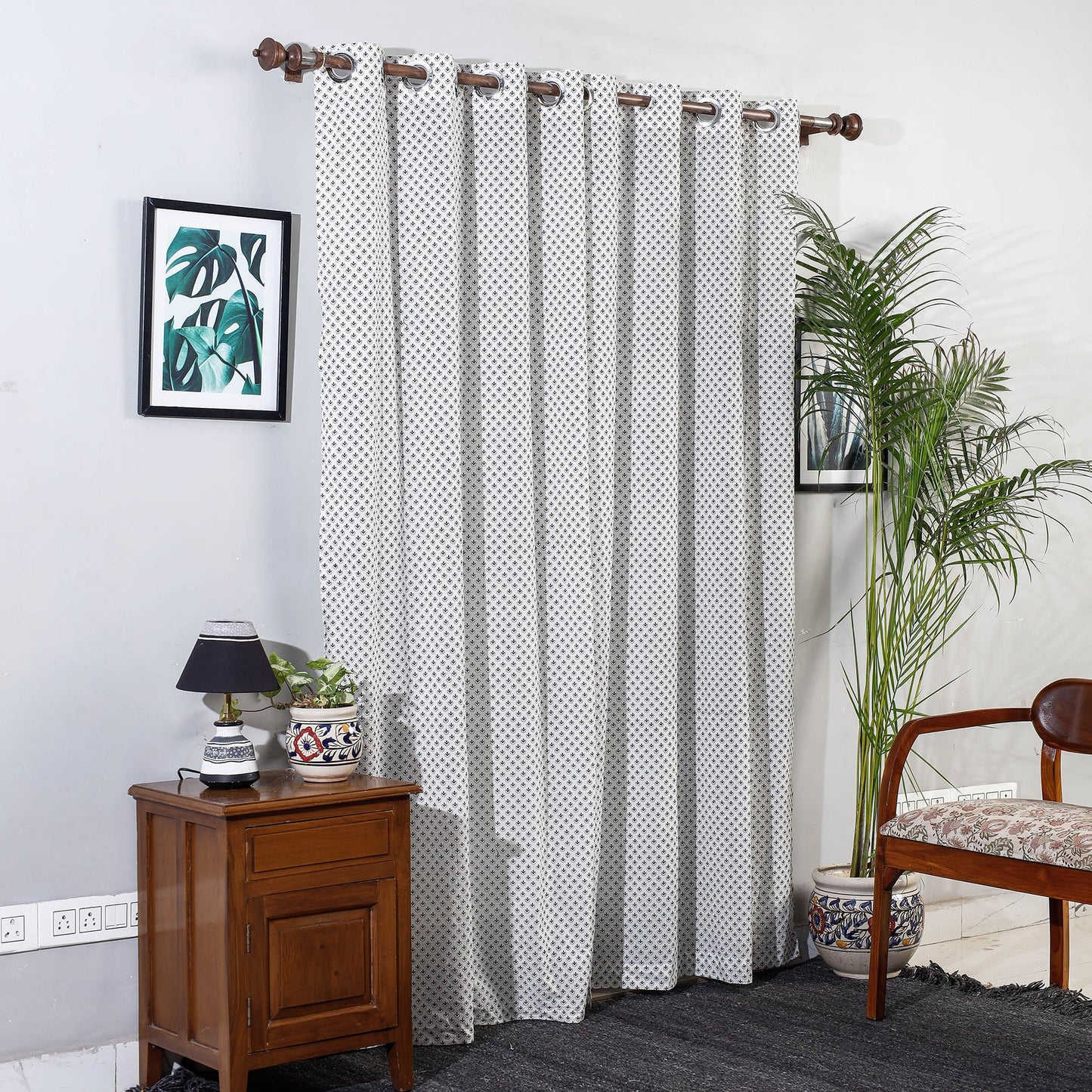 block printed door curtain