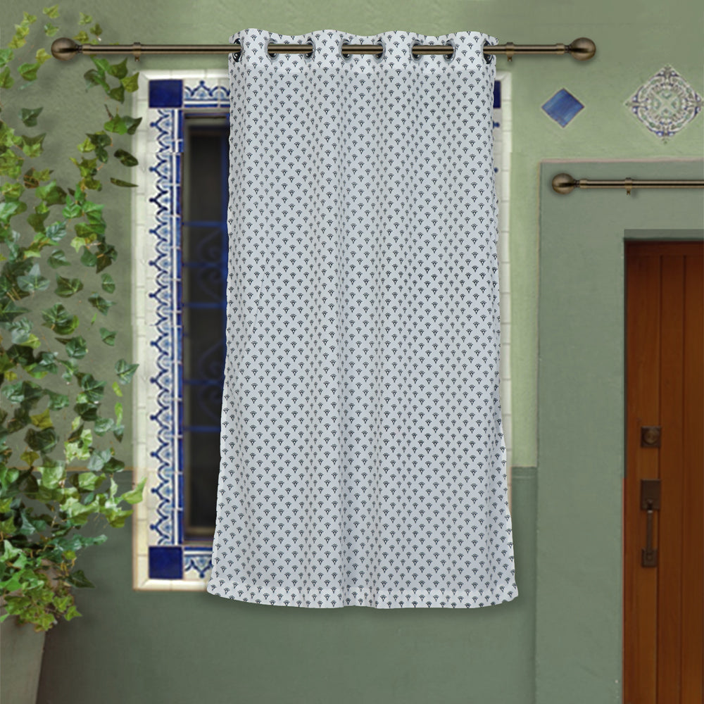 block printed window curtain
