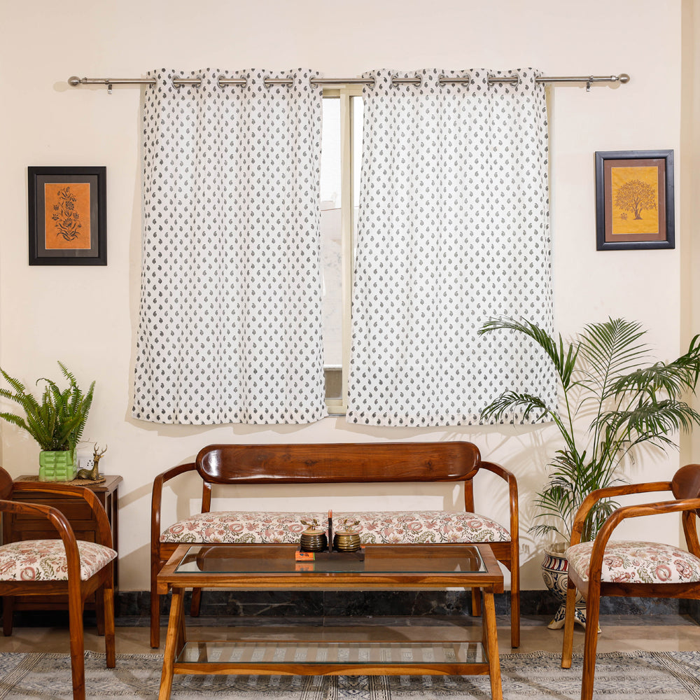 Hand Block Printed Cotton Window Curtain Online at iTokri.com