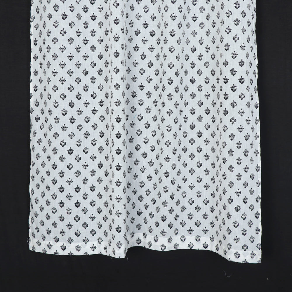 block printed window curtain