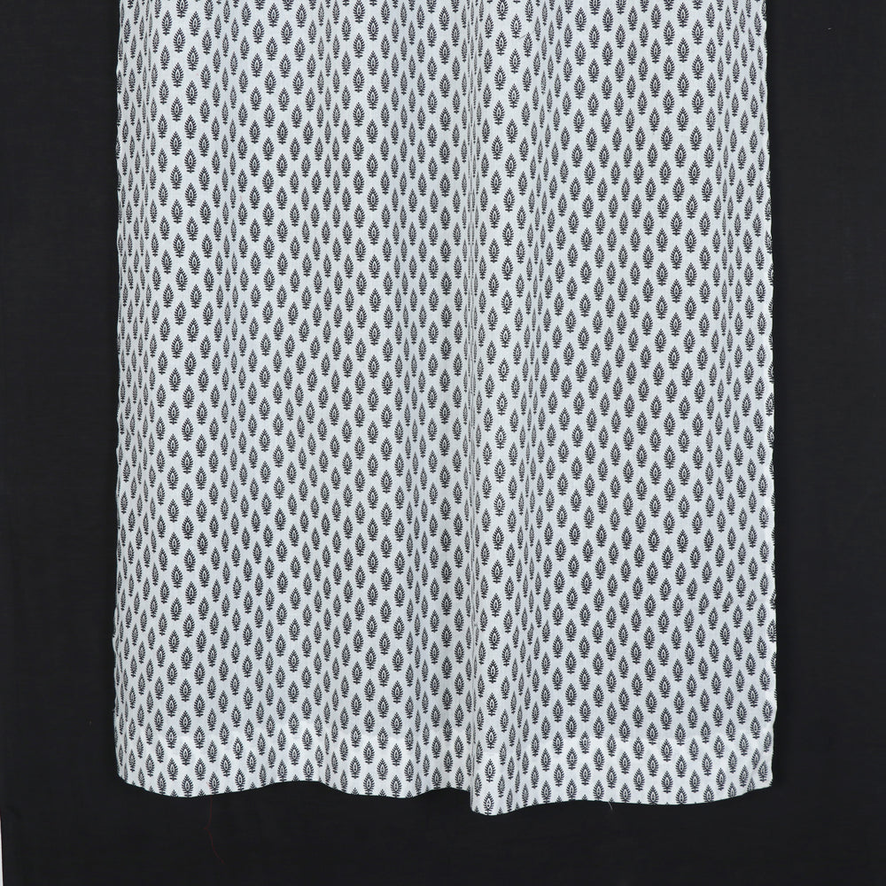 block printed window curtain