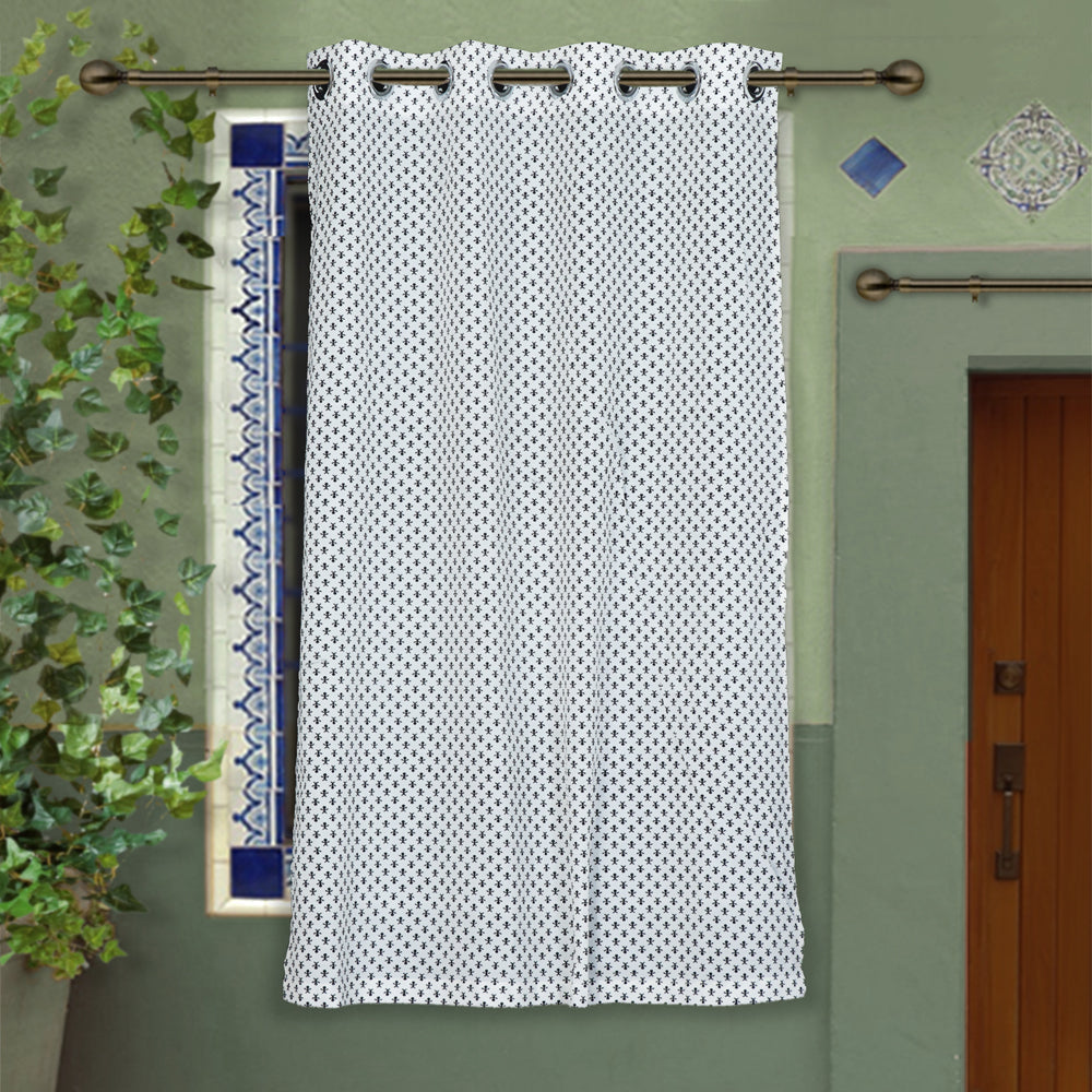 Hand Block Printed Cotton Window Curtain