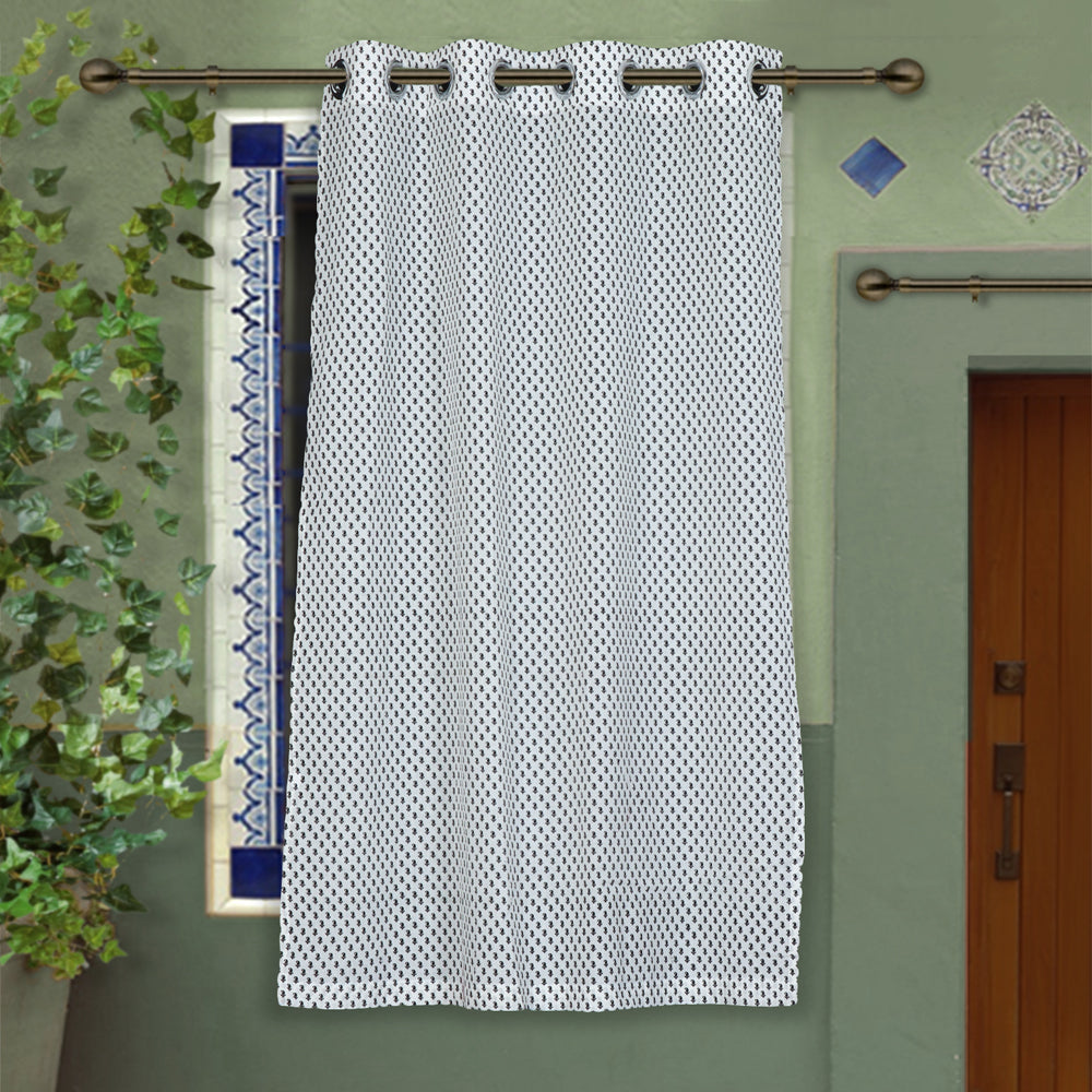 block printed window curtain