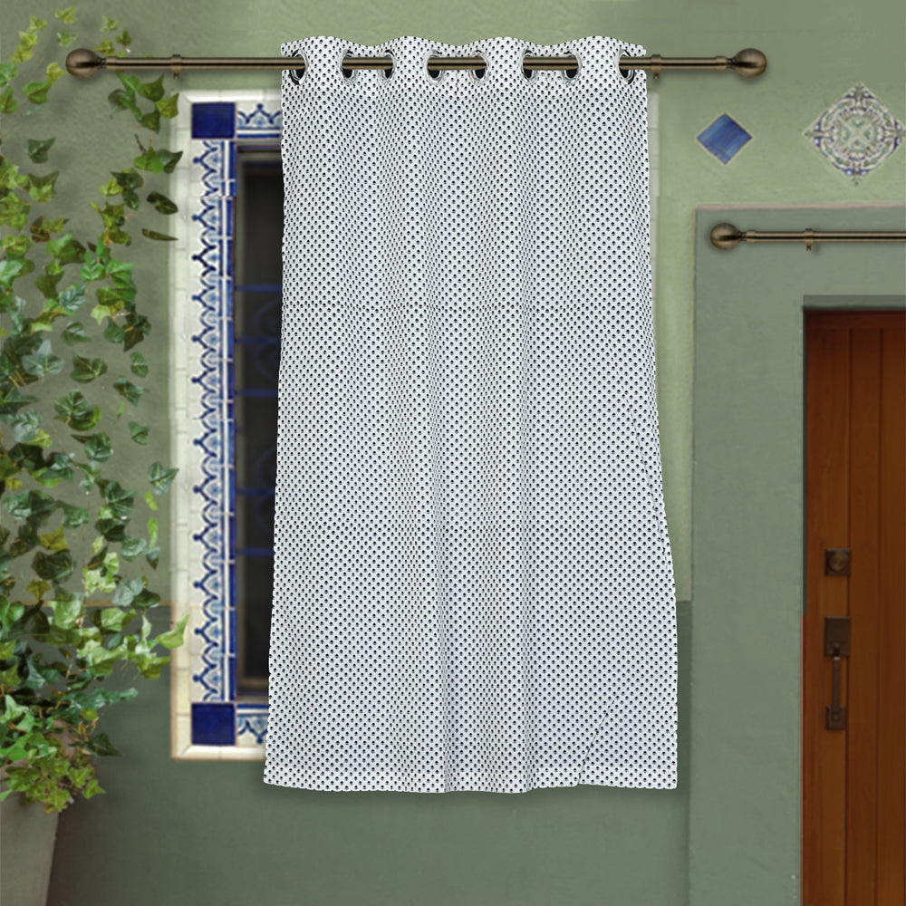 Hand Block Printed Cotton Window Curtain
