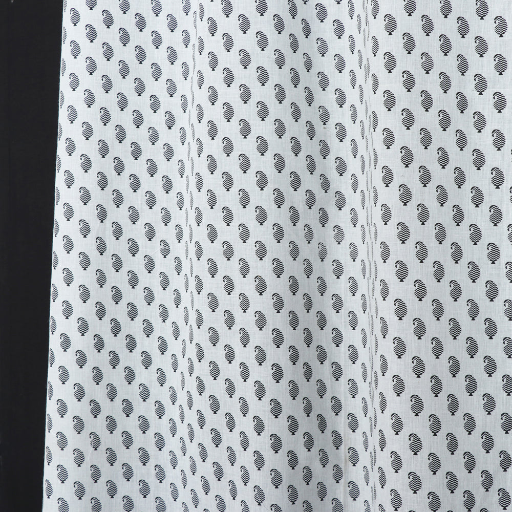 block printed window curtain