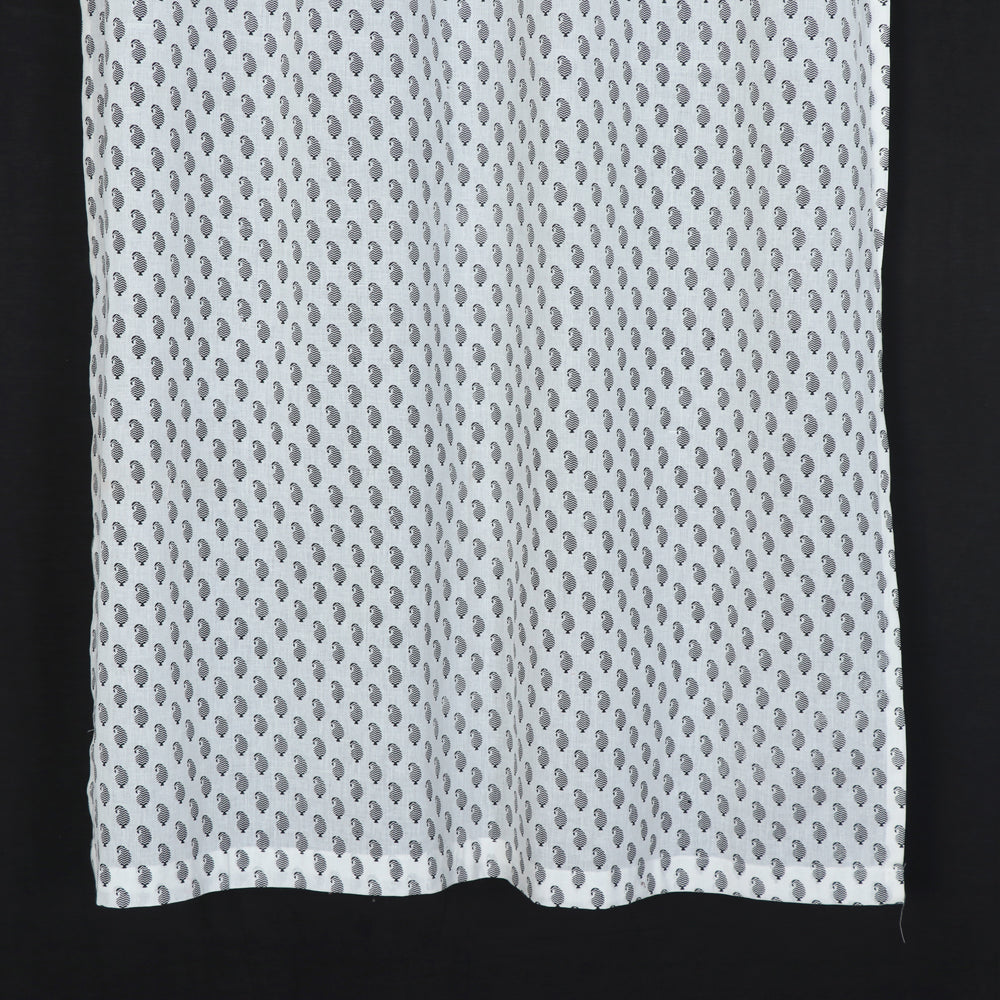 block printed window curtain