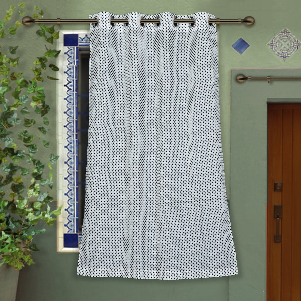 block printed window curtain