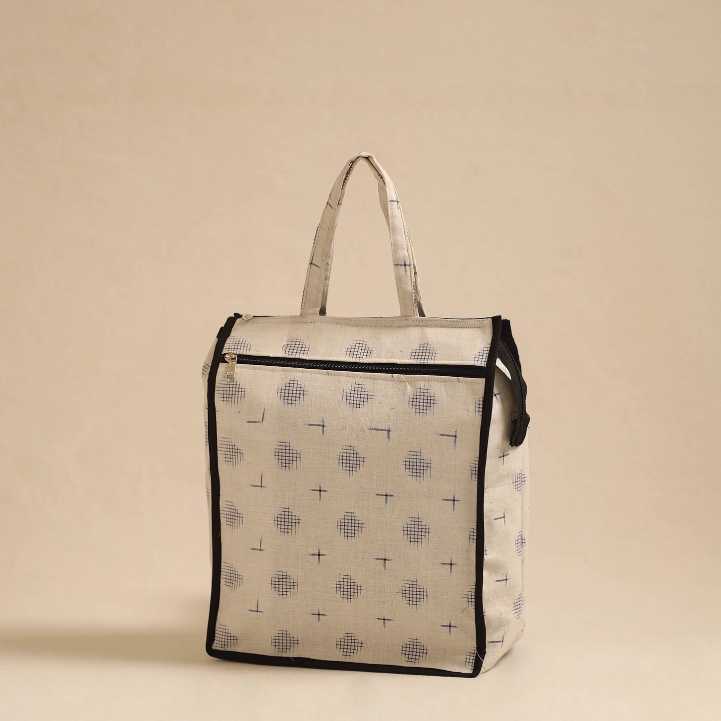 White Handcrafted Cotton Shopping Hand Bag