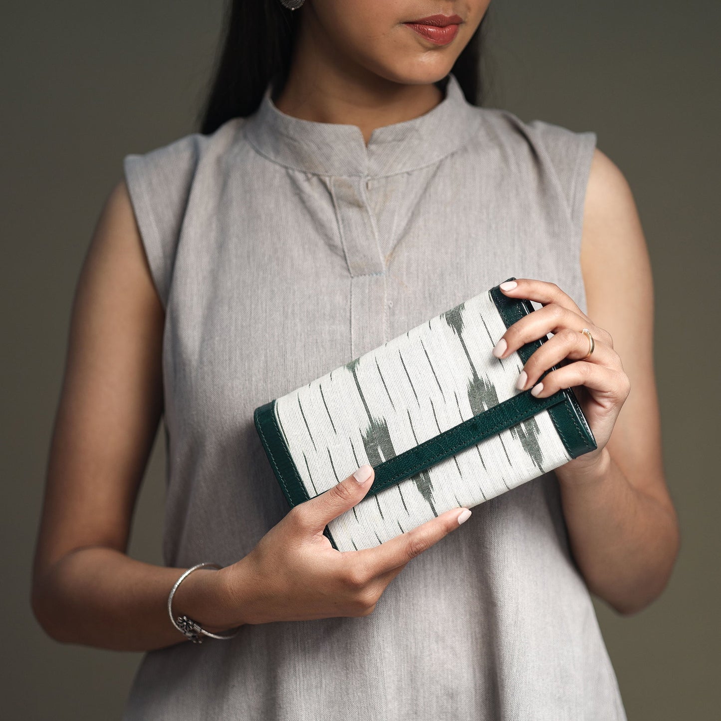 Handcrafted Ikat Weave Leather Wallet