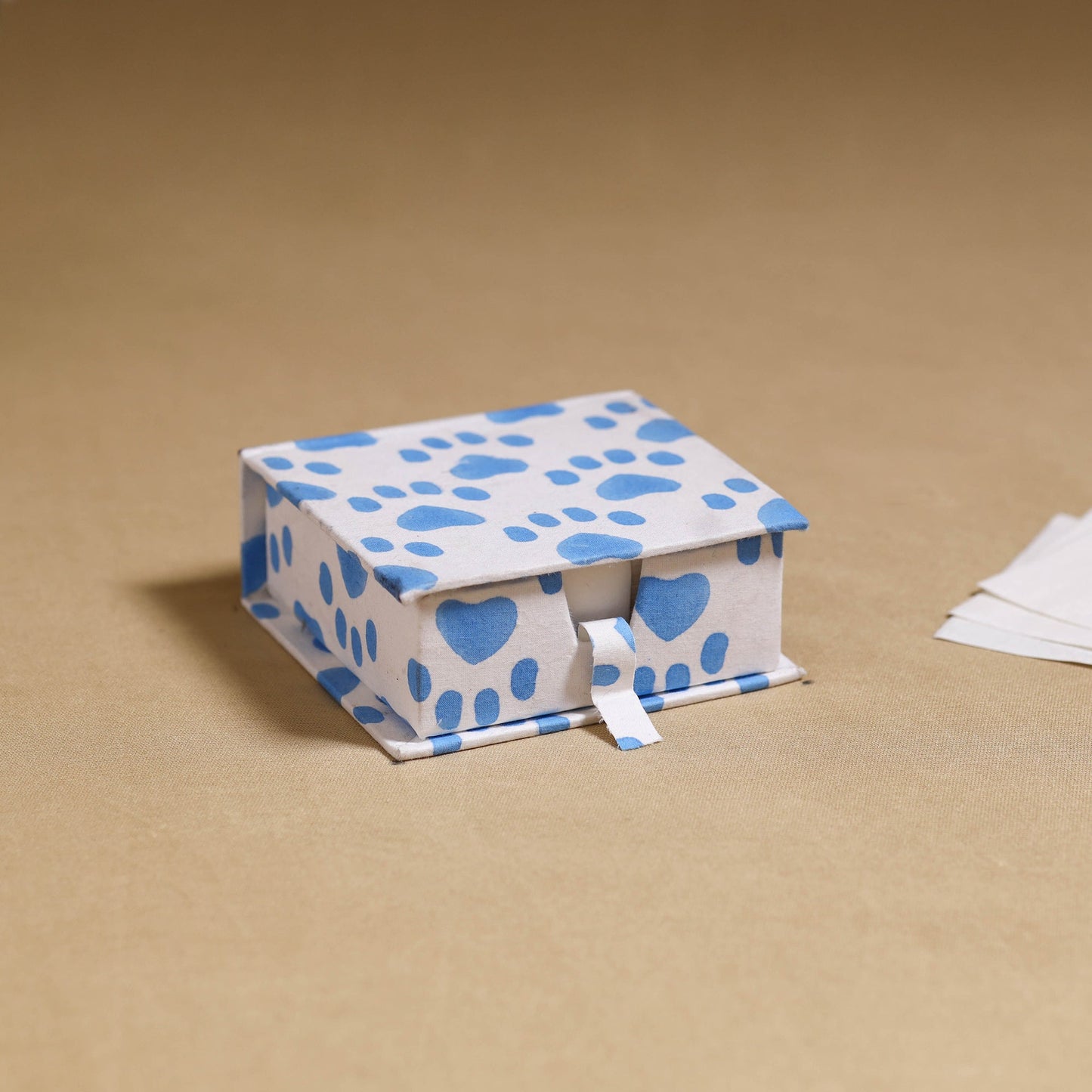 White - handcrafted printed card holder with slips 23