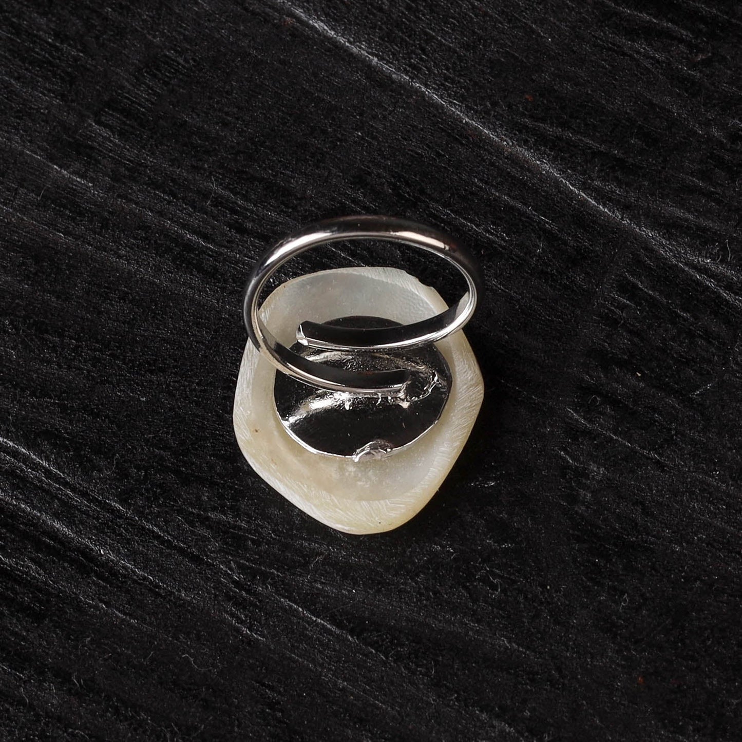 White - handcrafted seashell ring (adjustable) 14