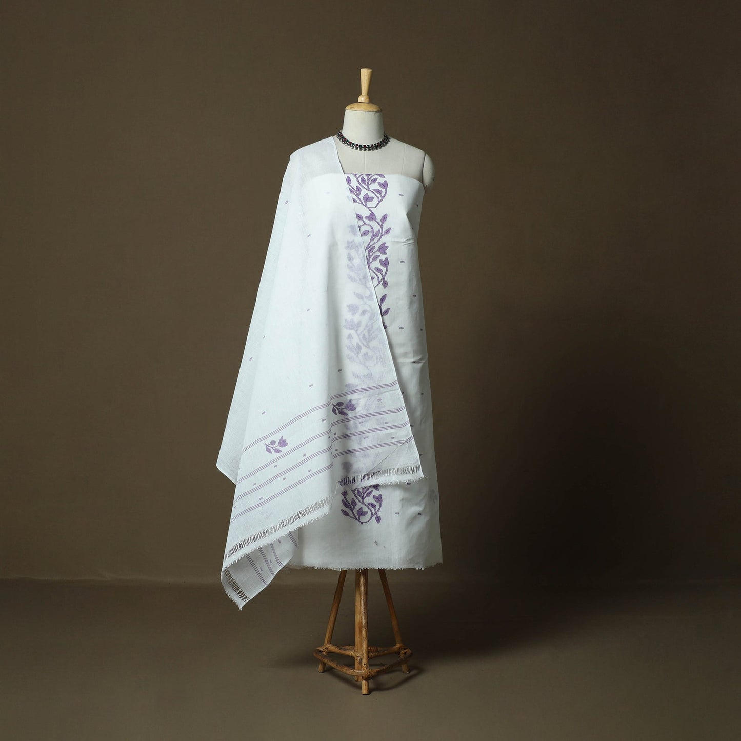 Handloom cotton manipuri 3pc unstitched dress material 01