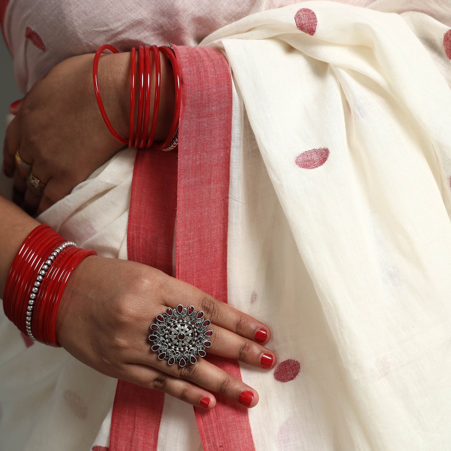 Handloom Cotton Phulia Jamdani Saree