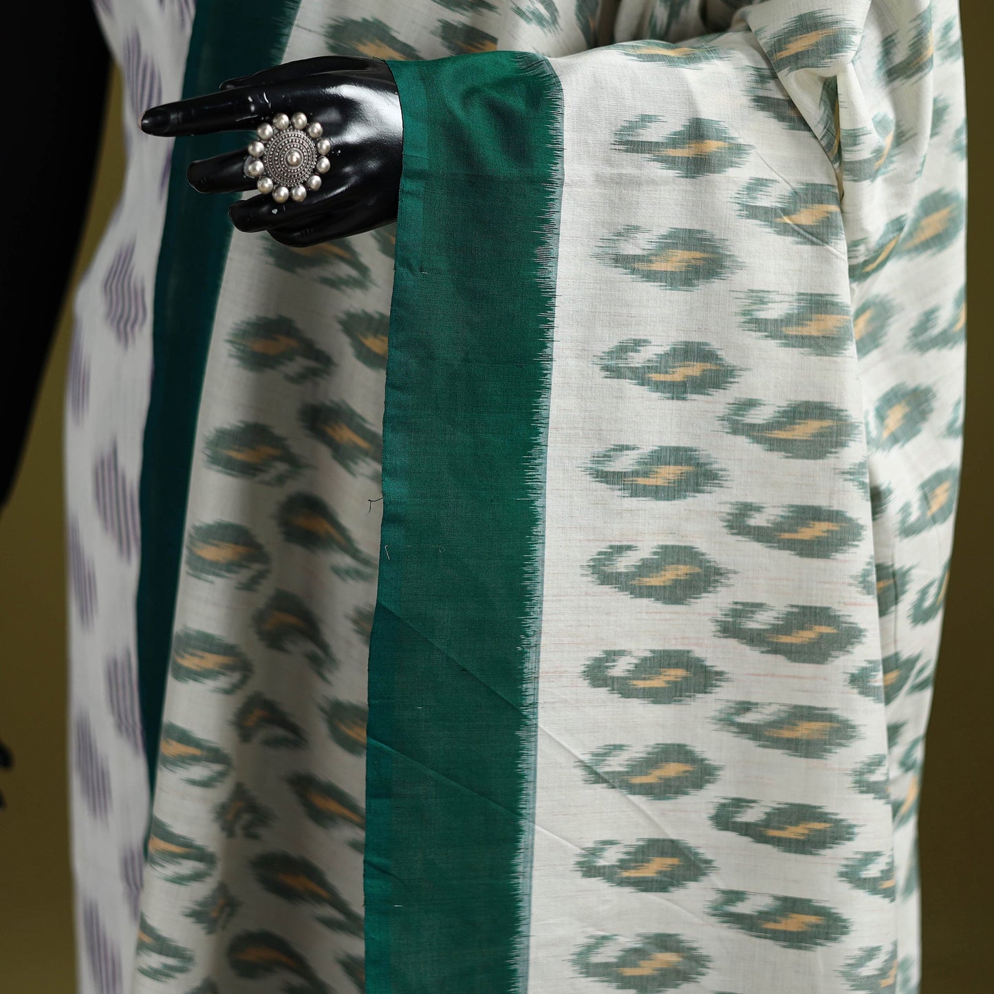 Handloom mercerised cotton pochampally ikat dupatta 04