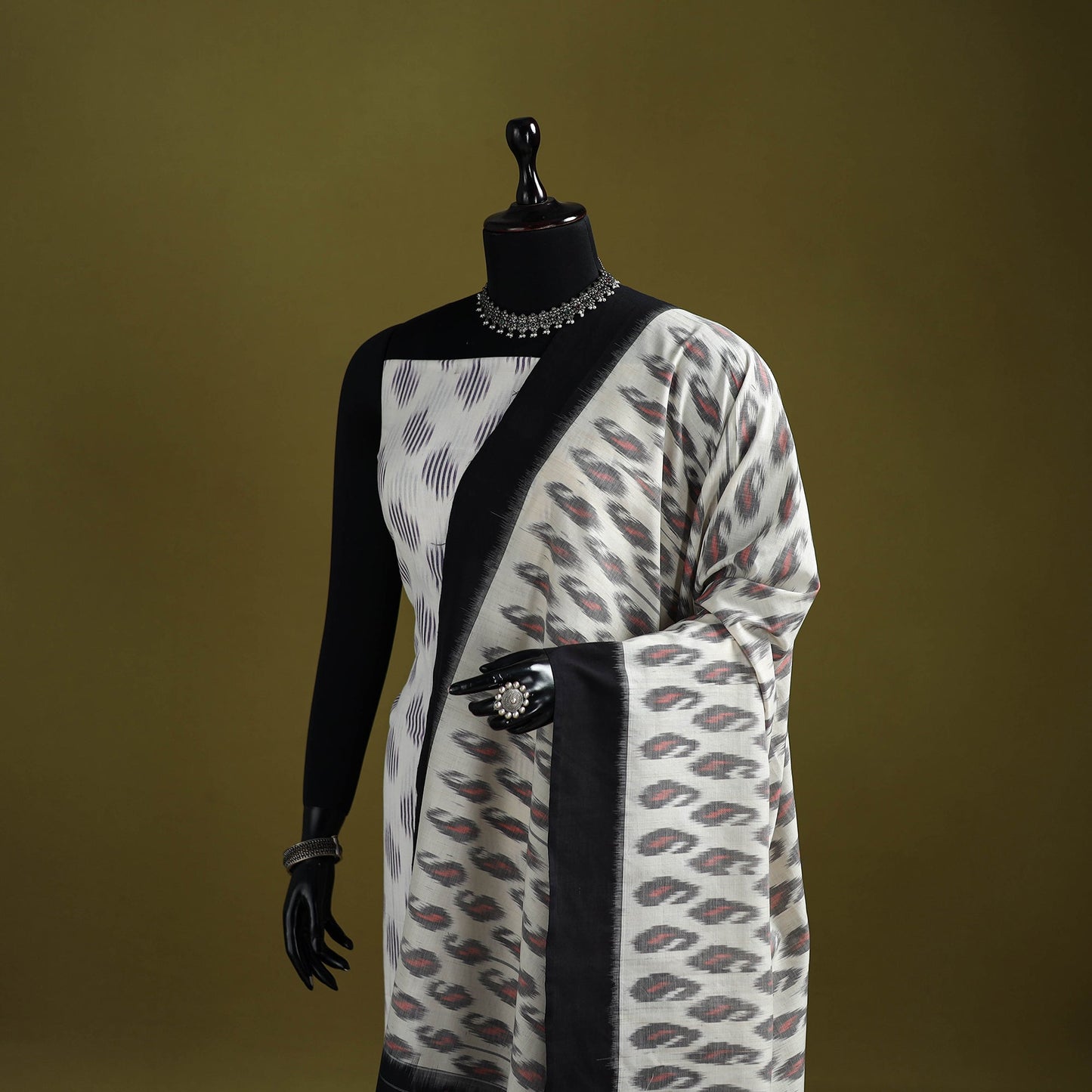 Handloom mercerised cotton pochampally ikat dupatta 26
