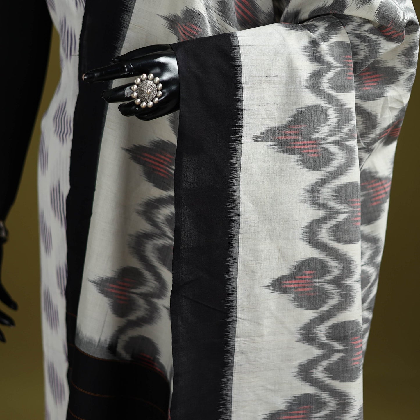 Handloom mercerised cotton pochampally ikat dupatta 32