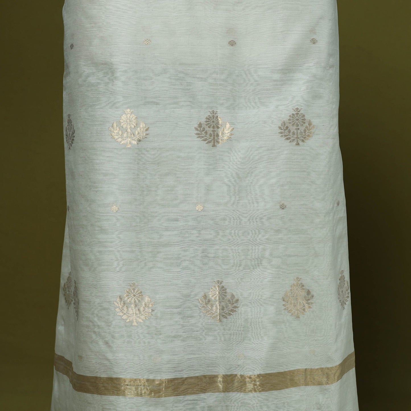 Handloom zari buti chanderi silk 2pc unstitched dress
