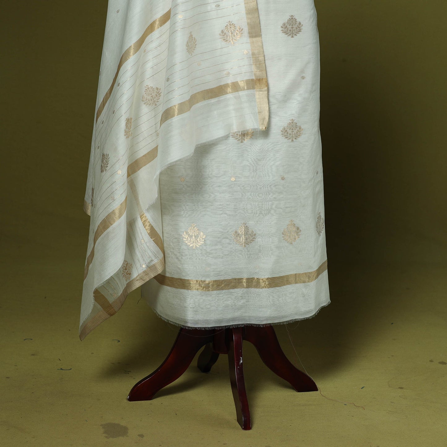 Handloom zari buti chanderi silk 2pc unstitched dress