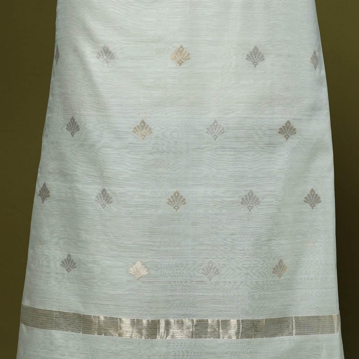 Handloom zari buti chanderi silk 2pc unstitched dress