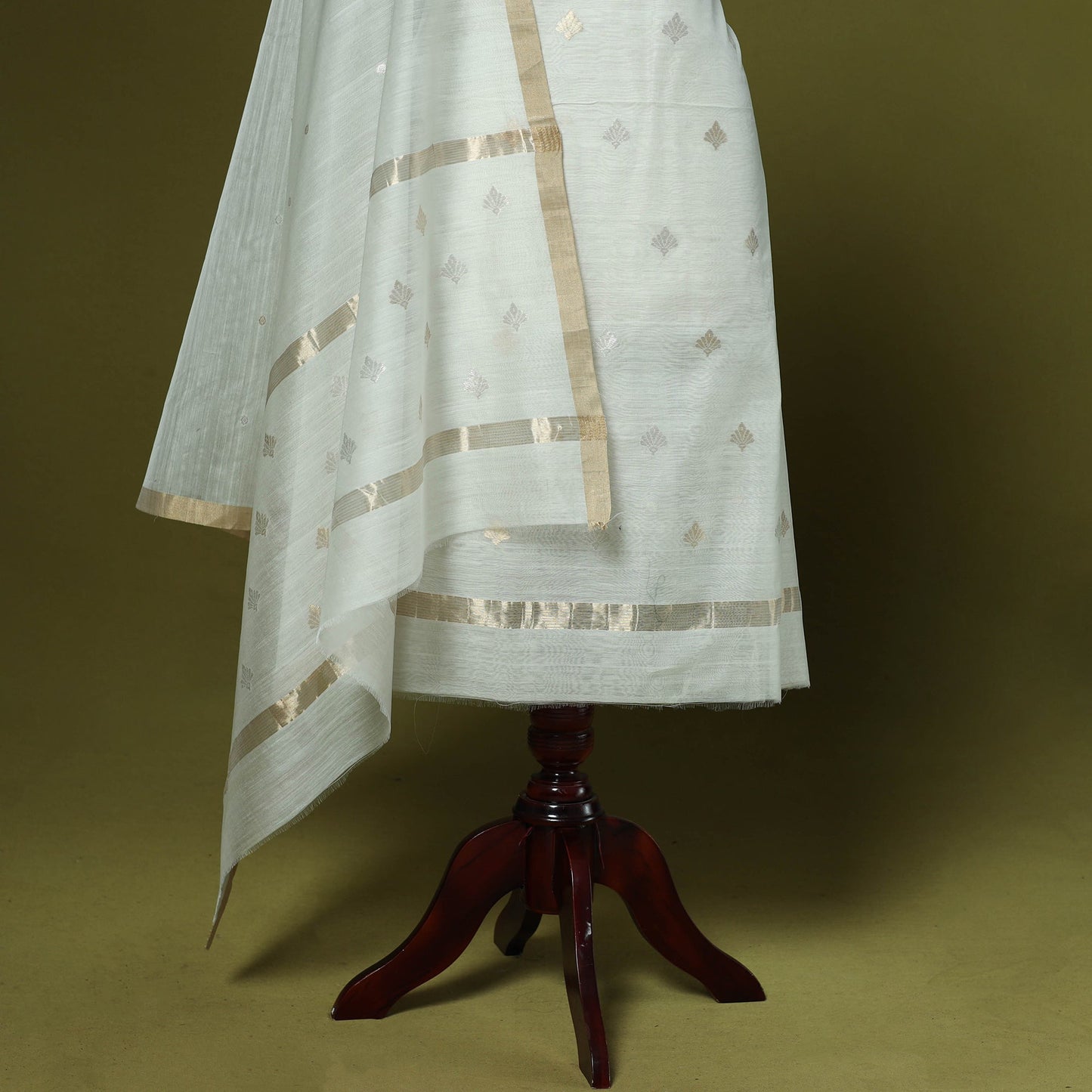 Handloom zari buti chanderi silk 2pc unstitched dress
