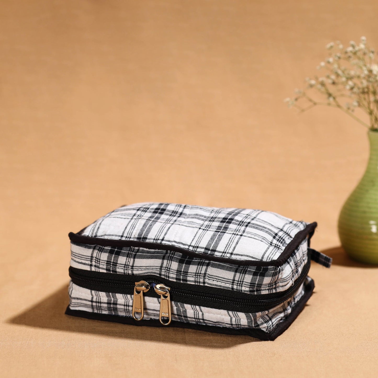 White Multipurpose Jewellery Bag with 4 Storage Pockets
