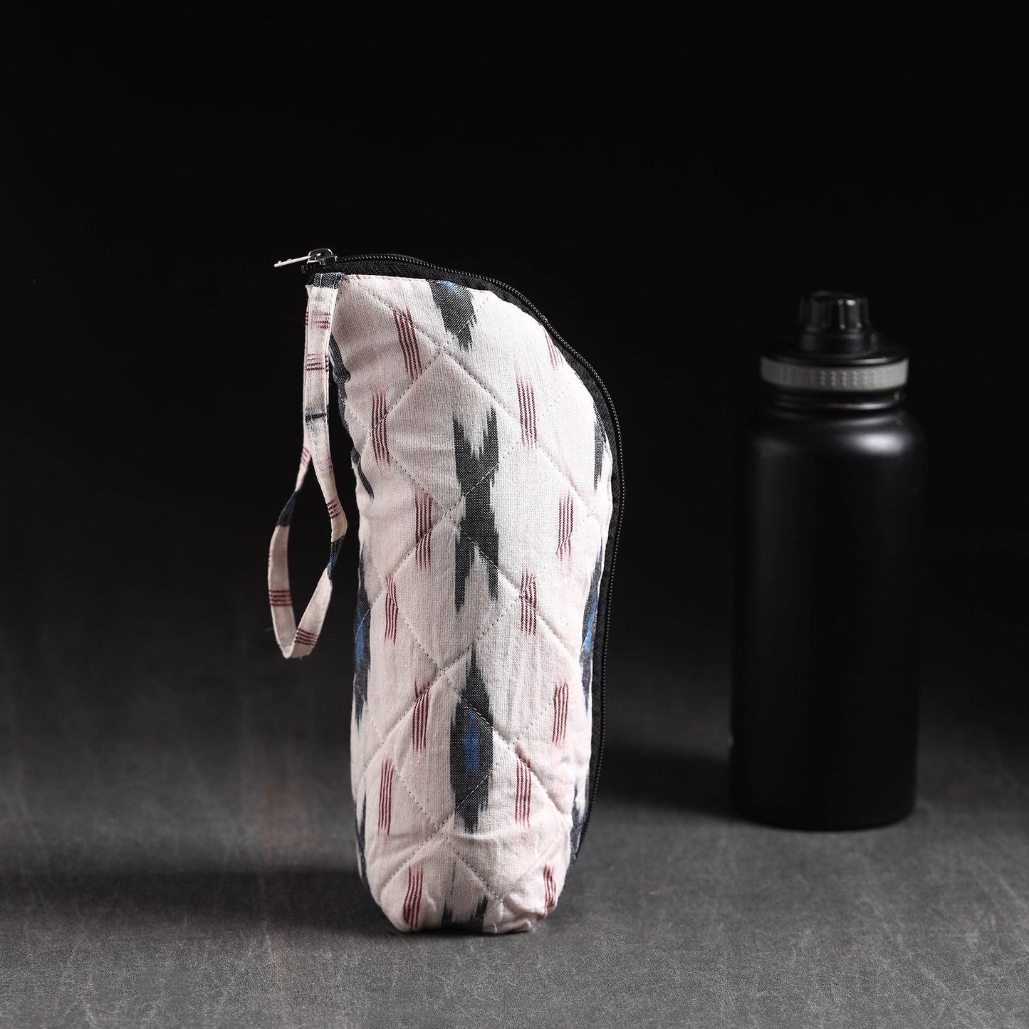 White Handmade Cotton 1L Water Bottle Cover