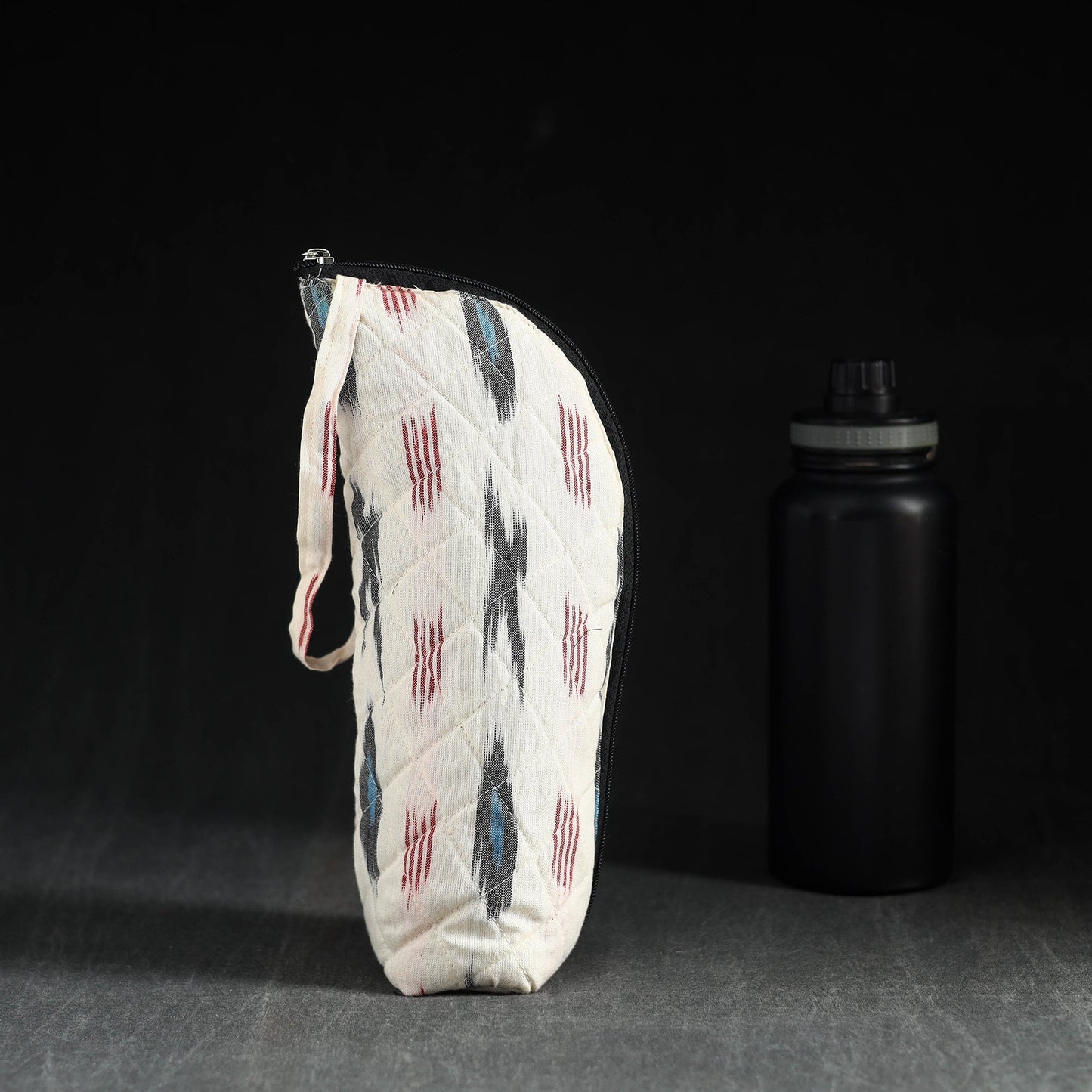 White Handmade Cotton 1L Water Bottle Cover