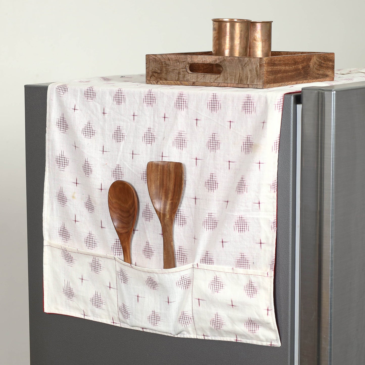 Handmade Cotton Fridge Top Cover with Multiple Pockets 10