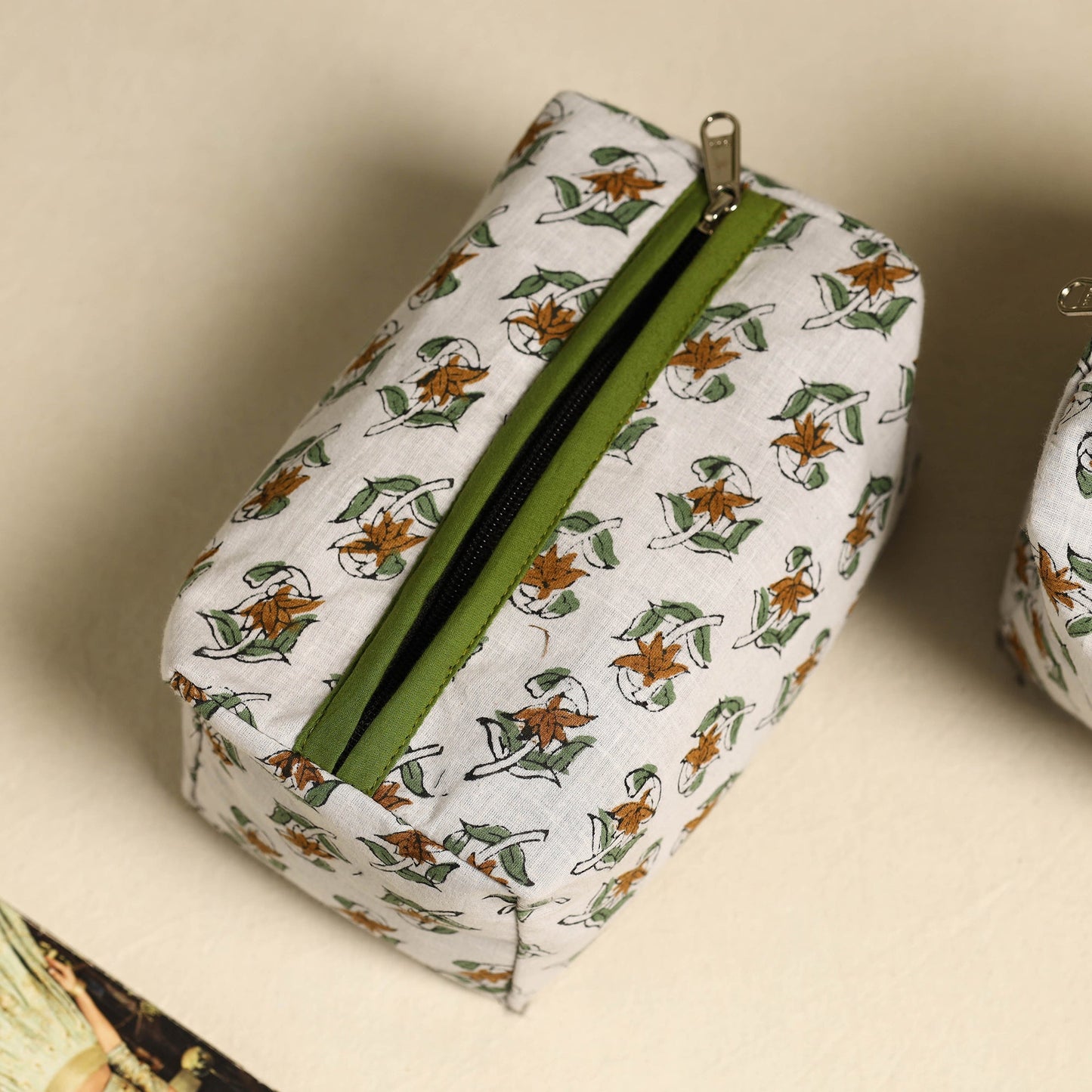 White Handmade Cotton Toiletry Bags (Set of 3)