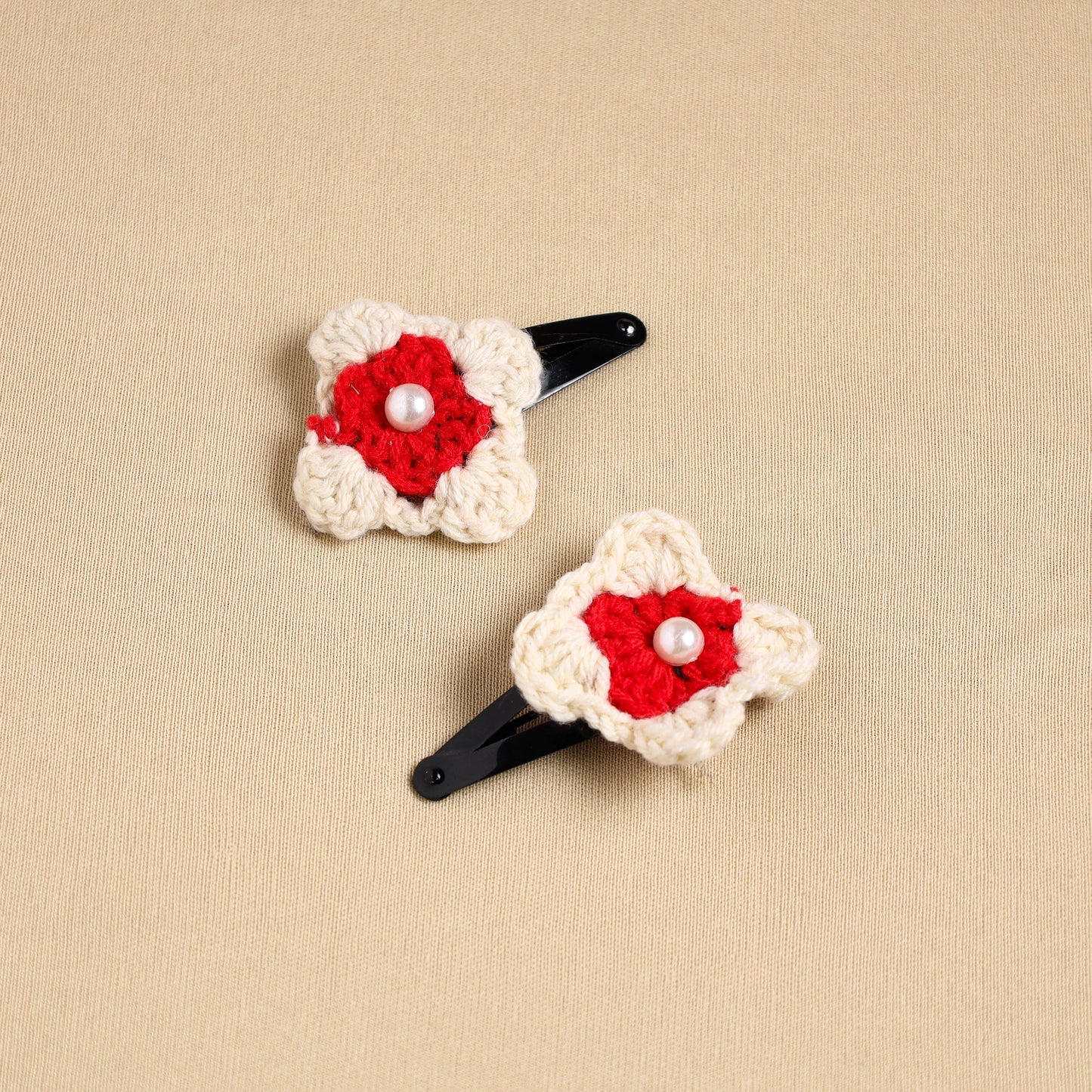 Handmade Crochet Tik-Tak Hair Clip (set of 2)